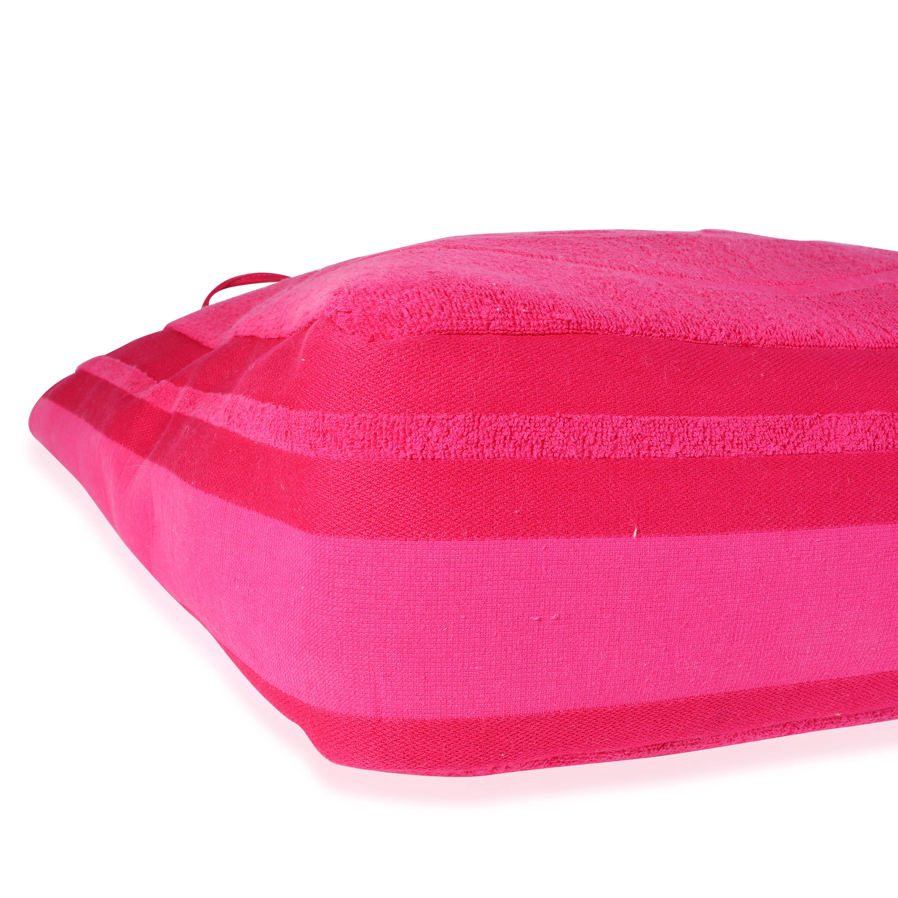 Chanel Fuchsia Terry Cloth CC Beach Tote - Image 6