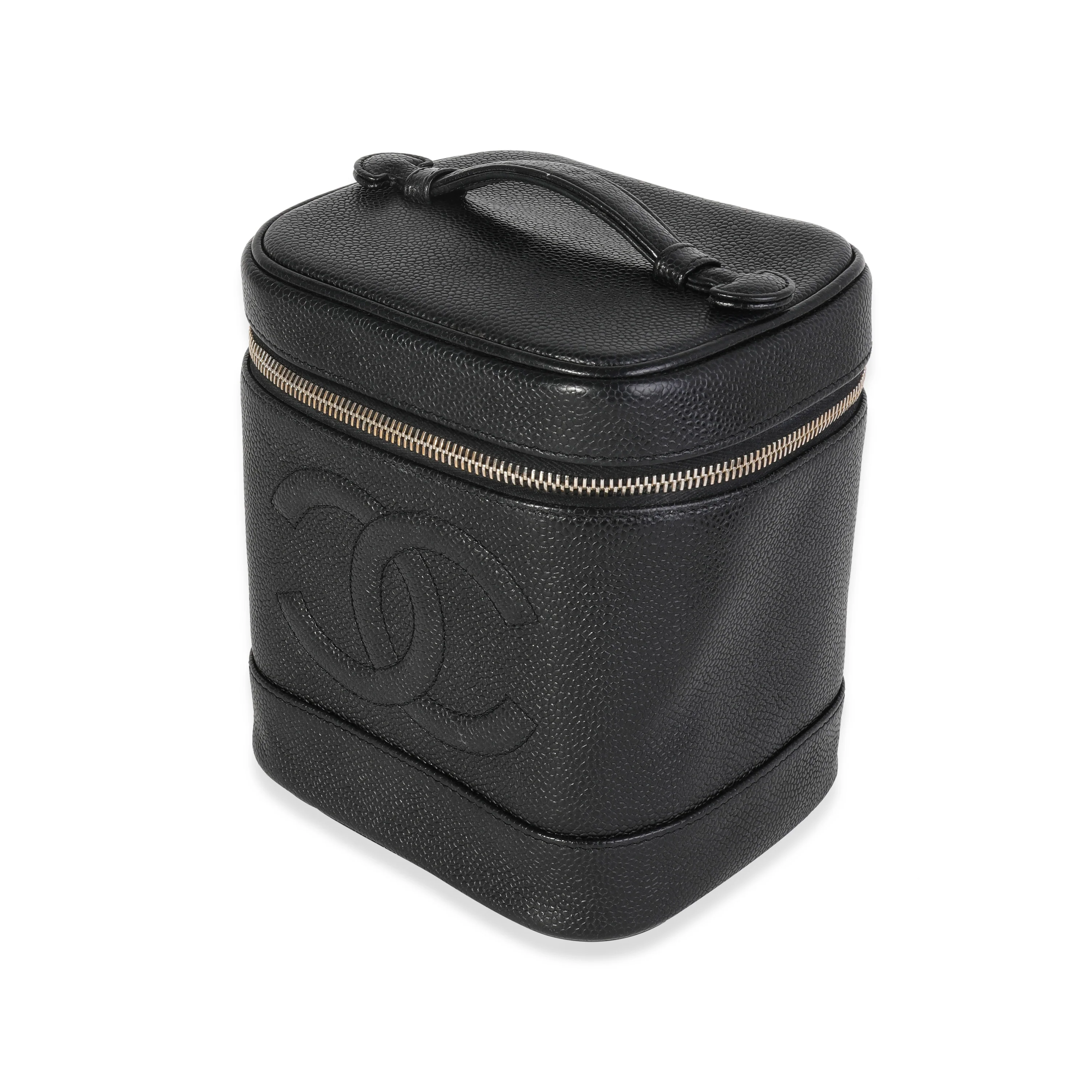 Vintage Black Caviar Vanity Case Handbag - Image 2