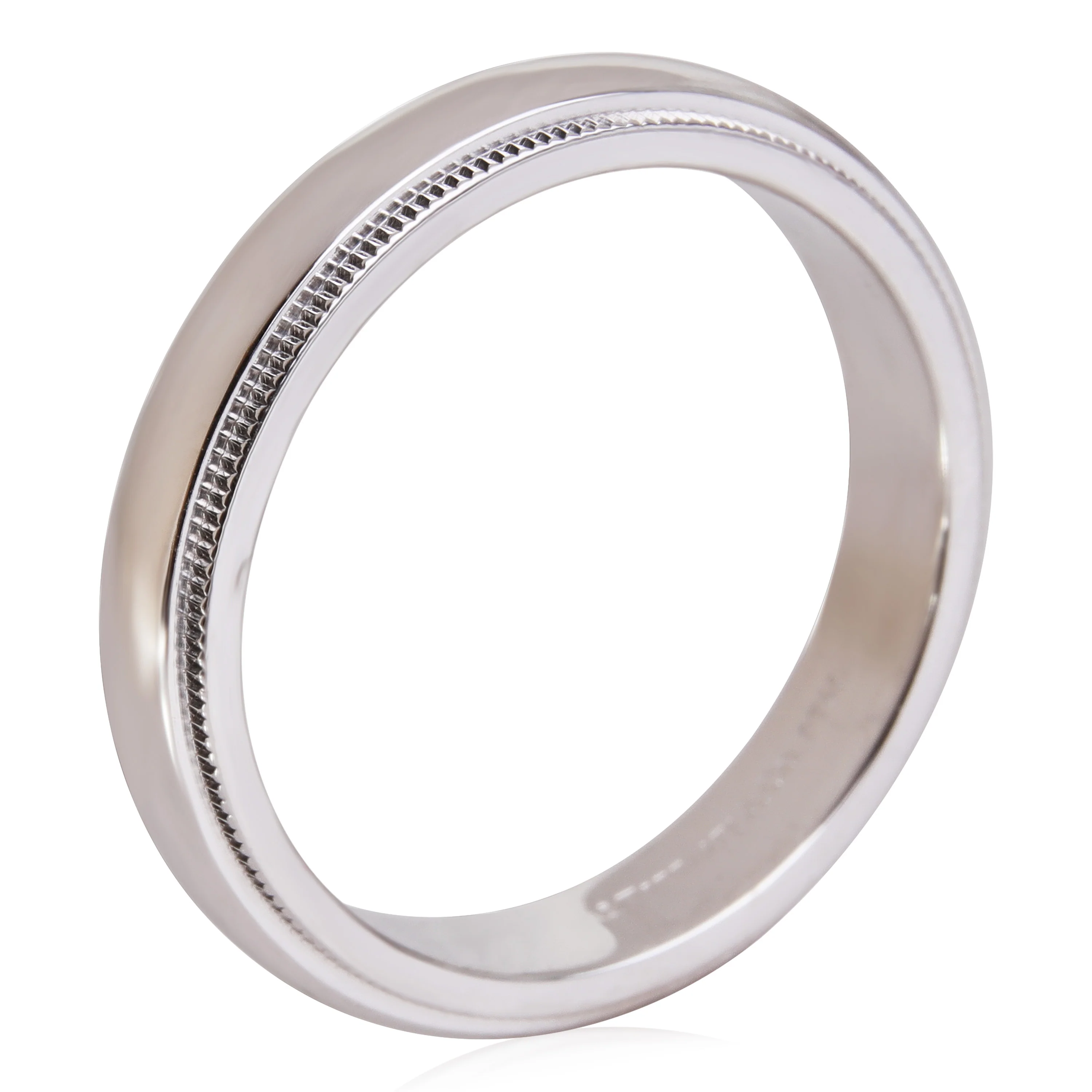 Together Classic Milgrain Wedding Band in Platinum - Image 3