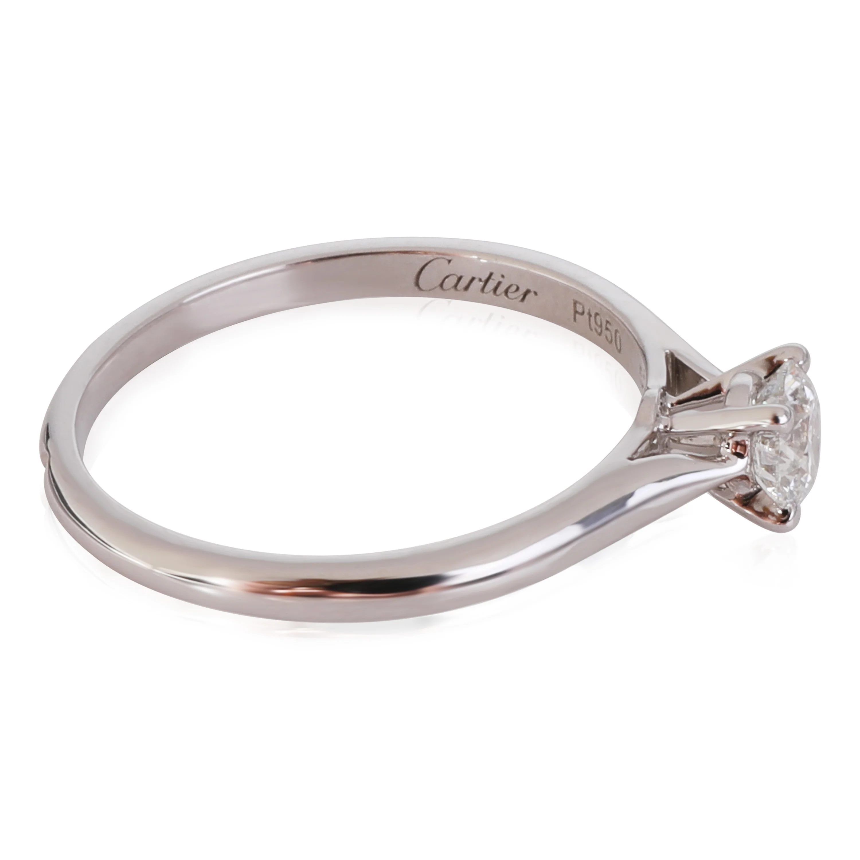 Cartier 1895 Diamond Engagement Ring in Platinum G VVS1 0.36 CTW - Image 2