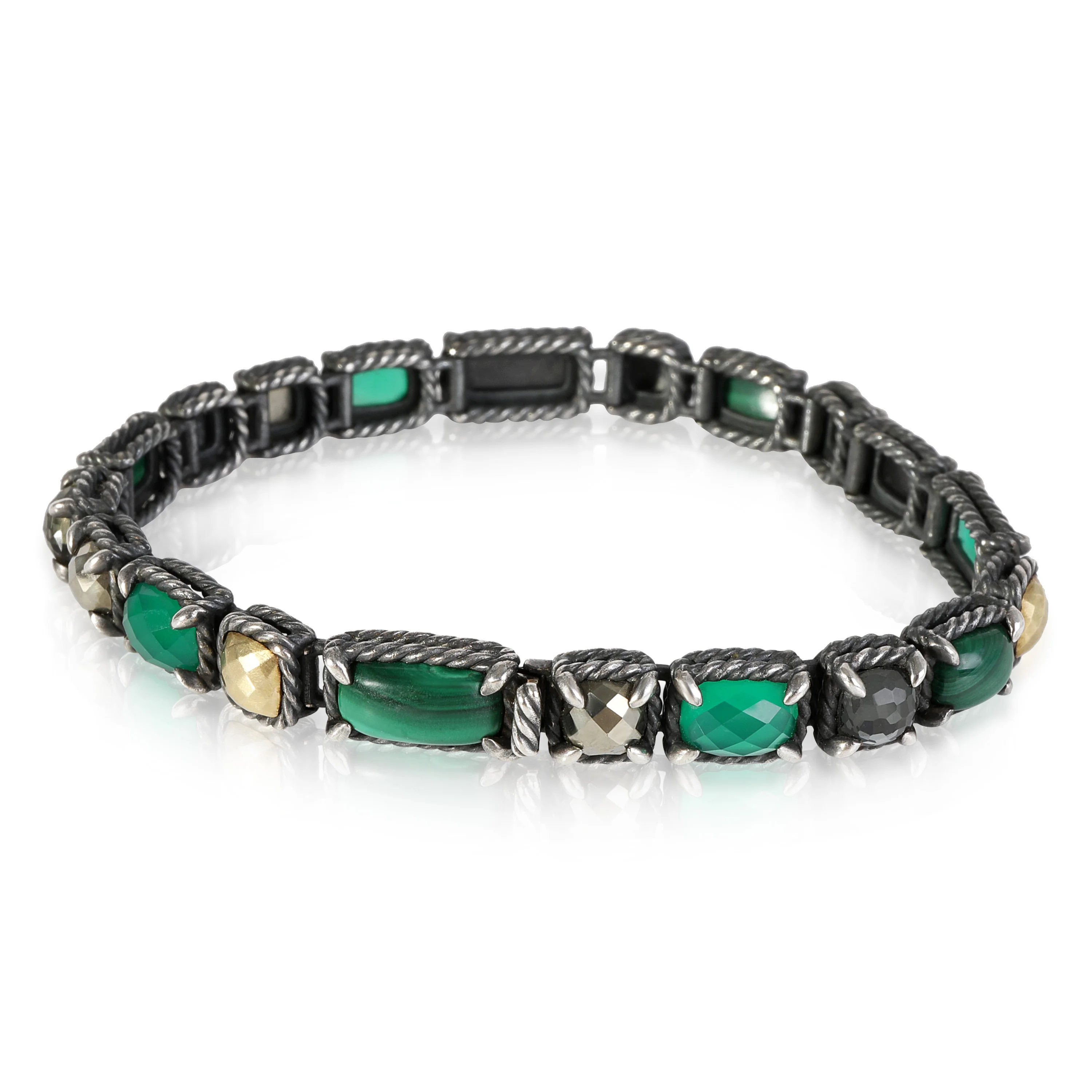 David Yurman Chatelaine Mix Bracelet in 18k Yellow Gold/Sterling Silver - Image 2