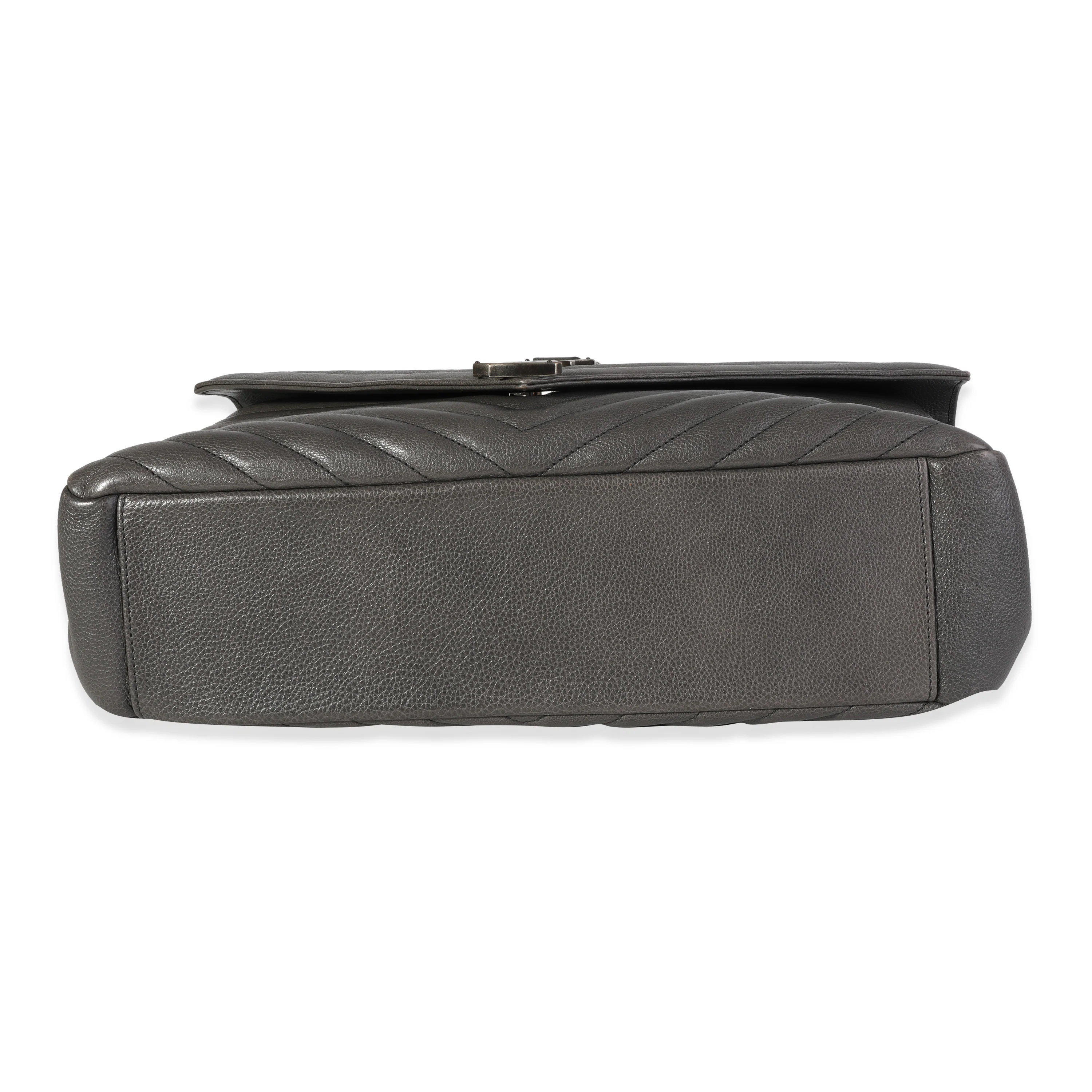 Gray Matelassé Sheepskin Large College Bag - Image 7
