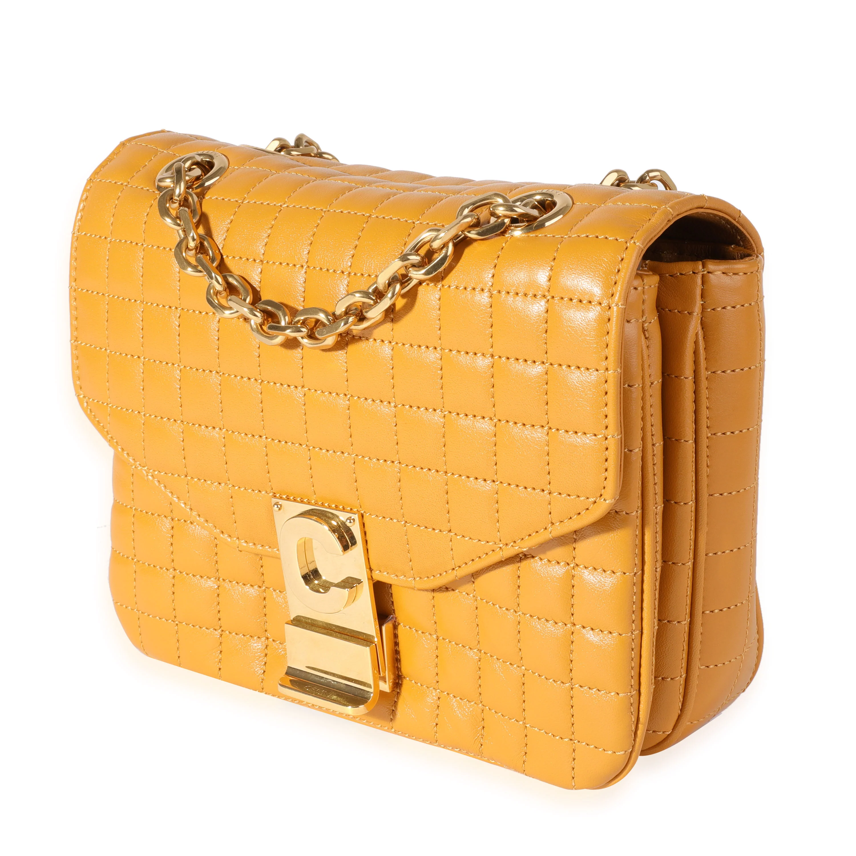 Celine Ocre Quilted Calfskin Small C Flap Bag - Image 2