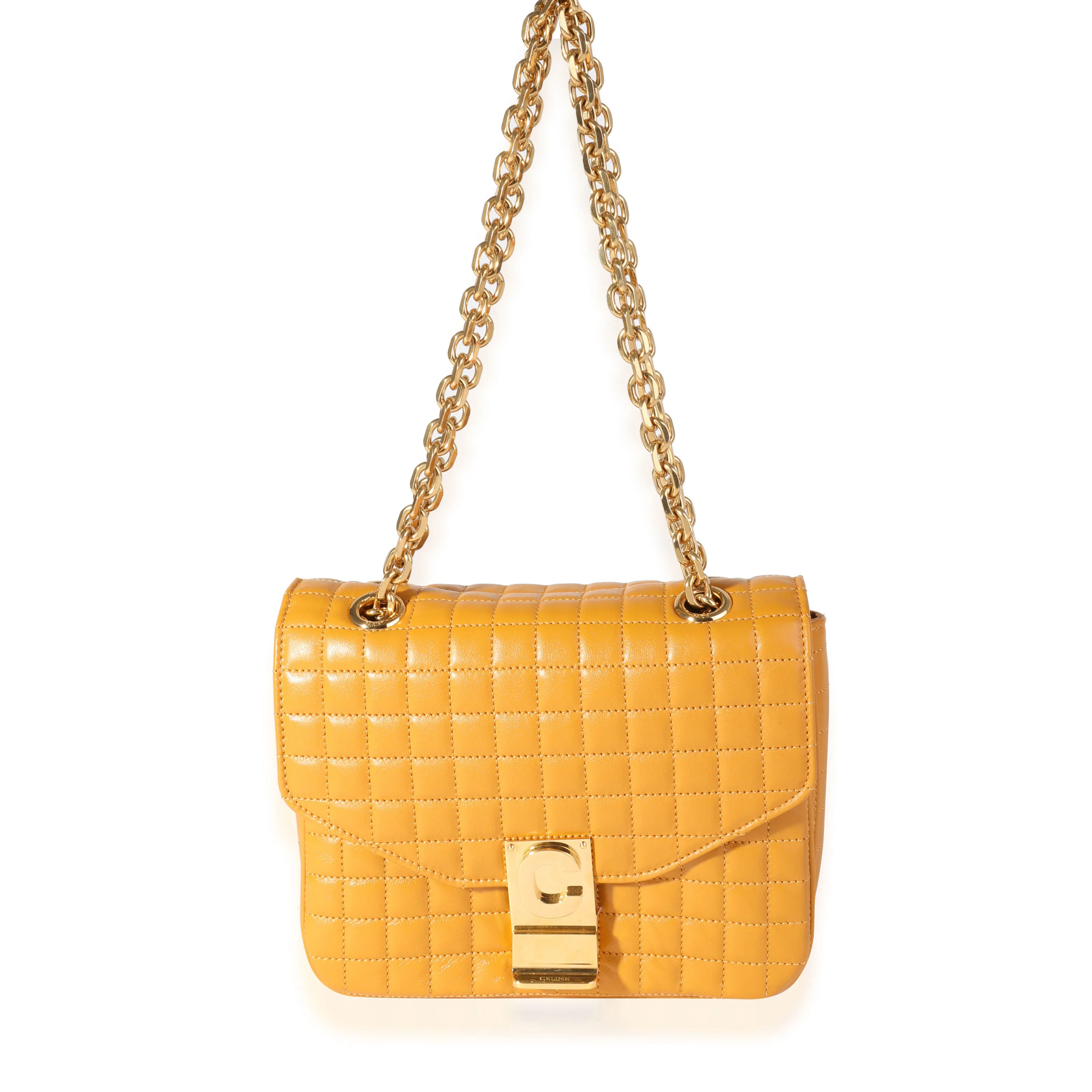 Celine Ocre Quilted Calfskin Small C Flap Bag - Image 4