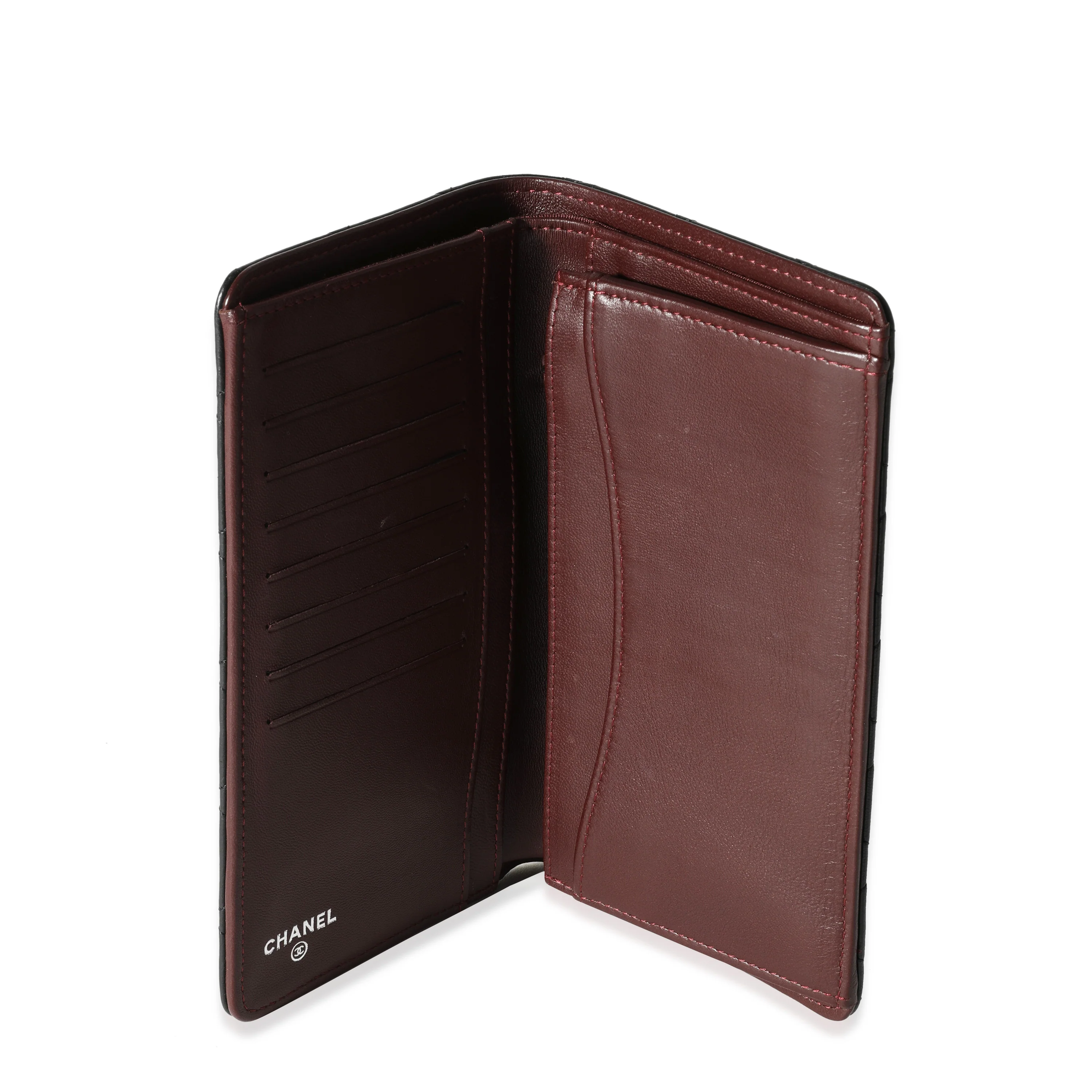 Chanel Black Quilted Lambskin Yen Wallet - Image 4