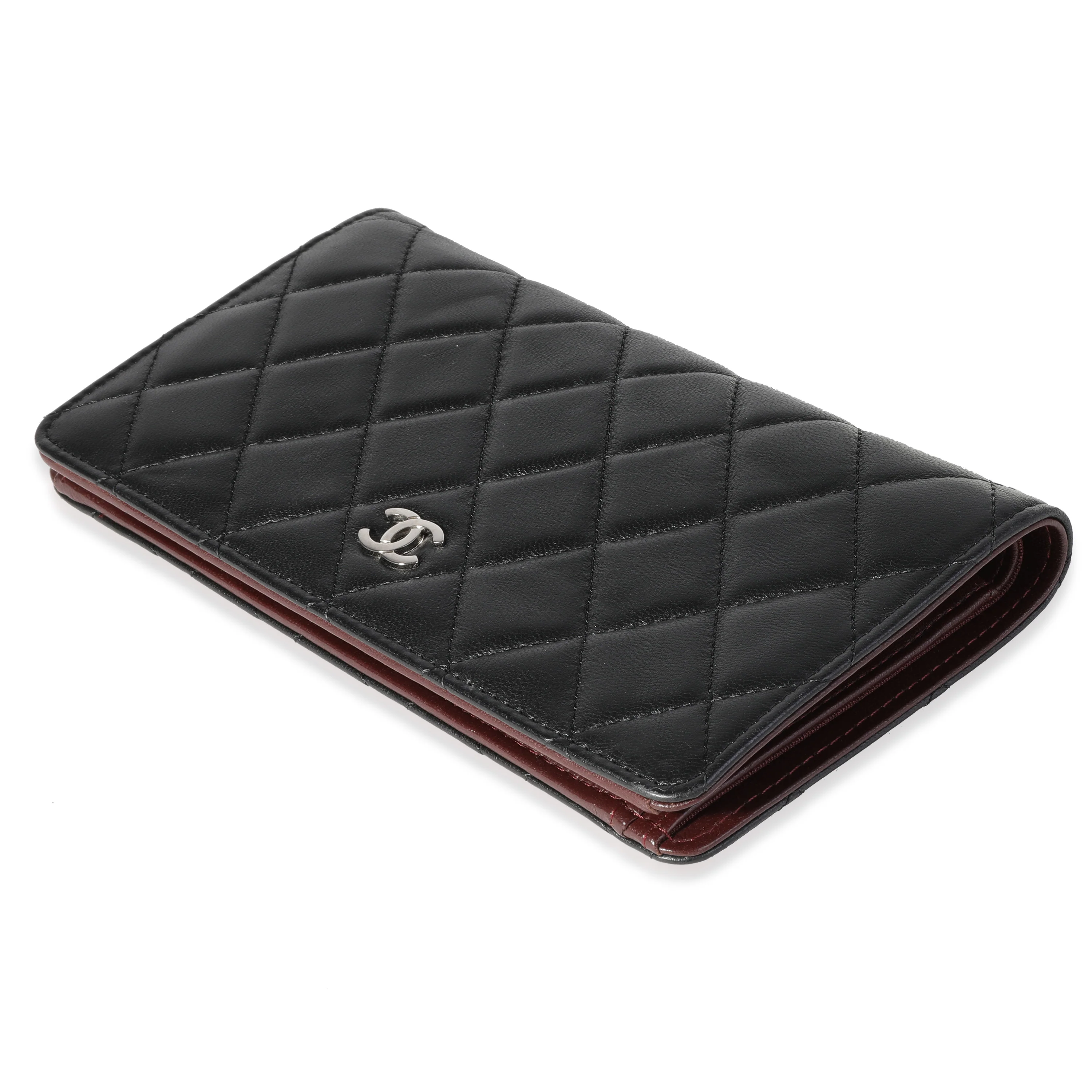 Chanel Black Quilted Lambskin Yen Wallet - Image 7