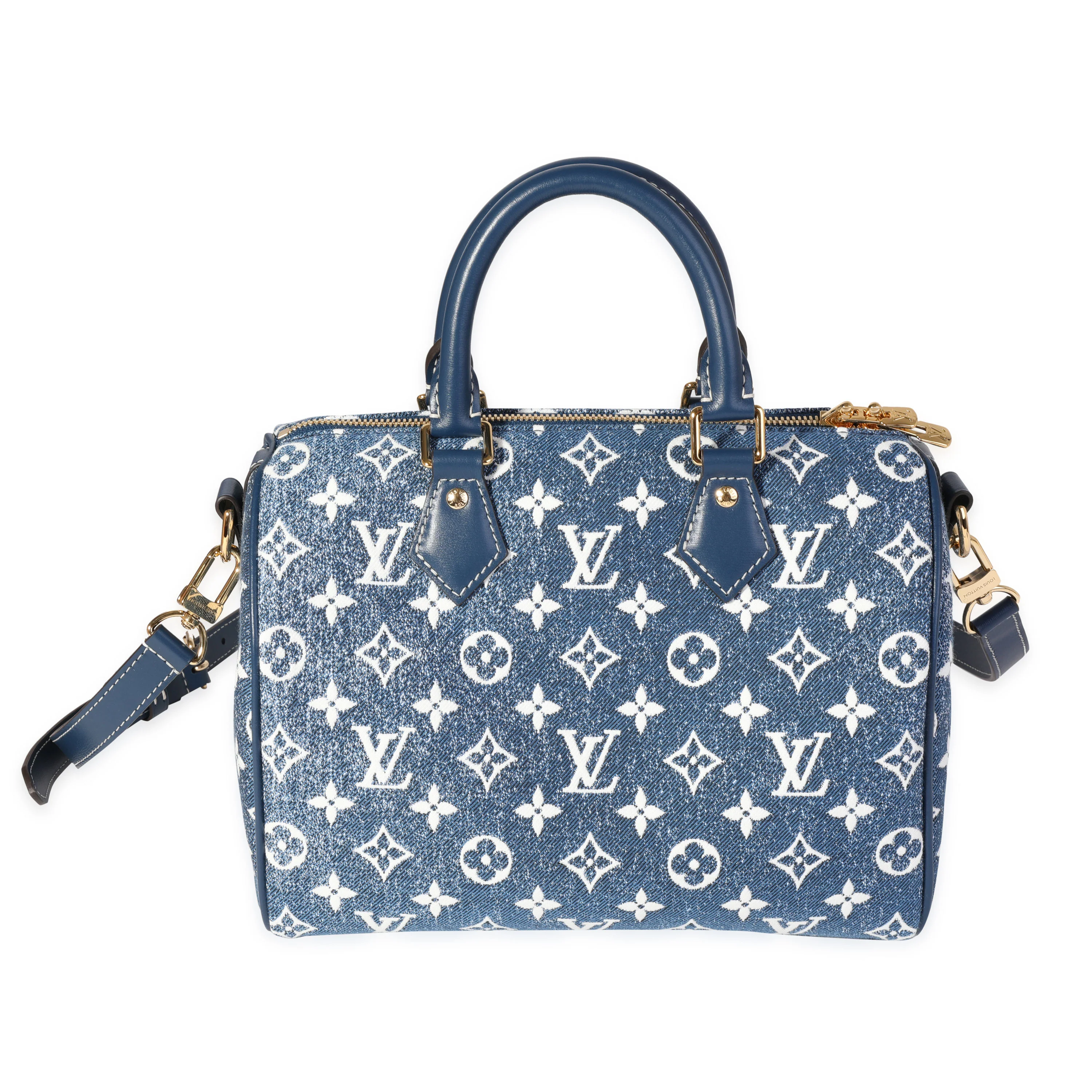 Louis Vuitton Blue Denim Jacquard Speedy Bandoulière 25