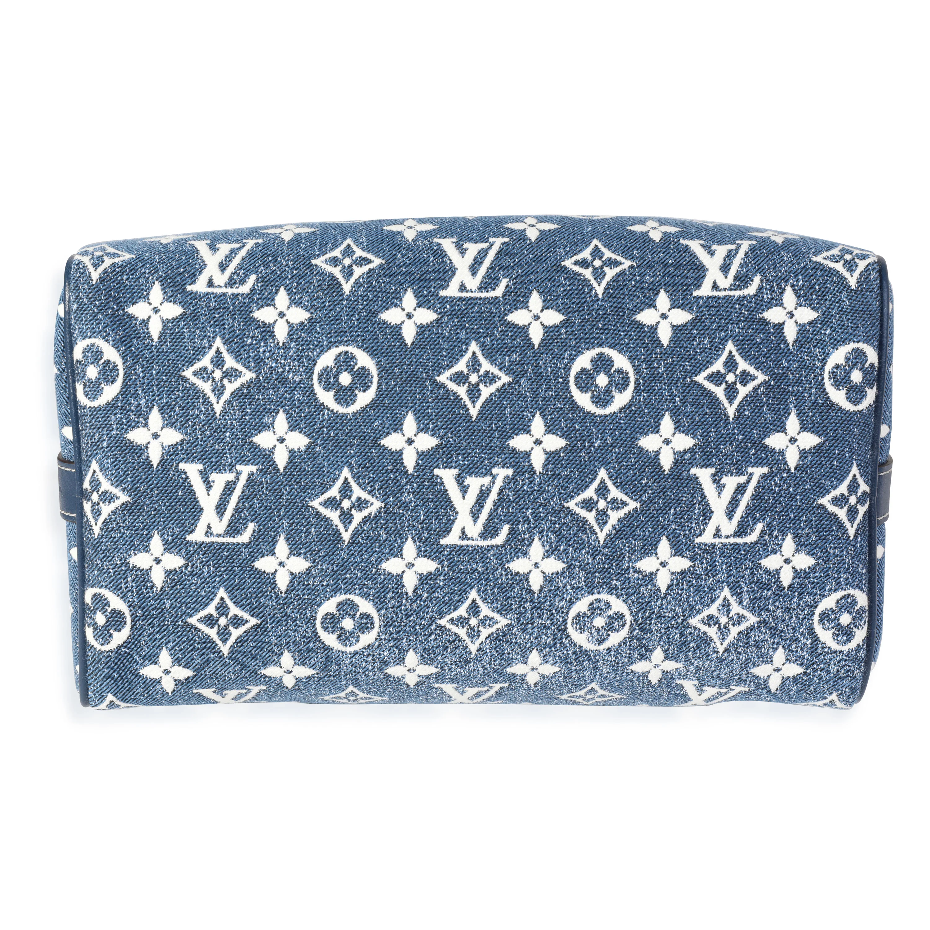 Louis Vuitton Blue Denim Jacquard Speedy Bandoulière 25 - Image 4