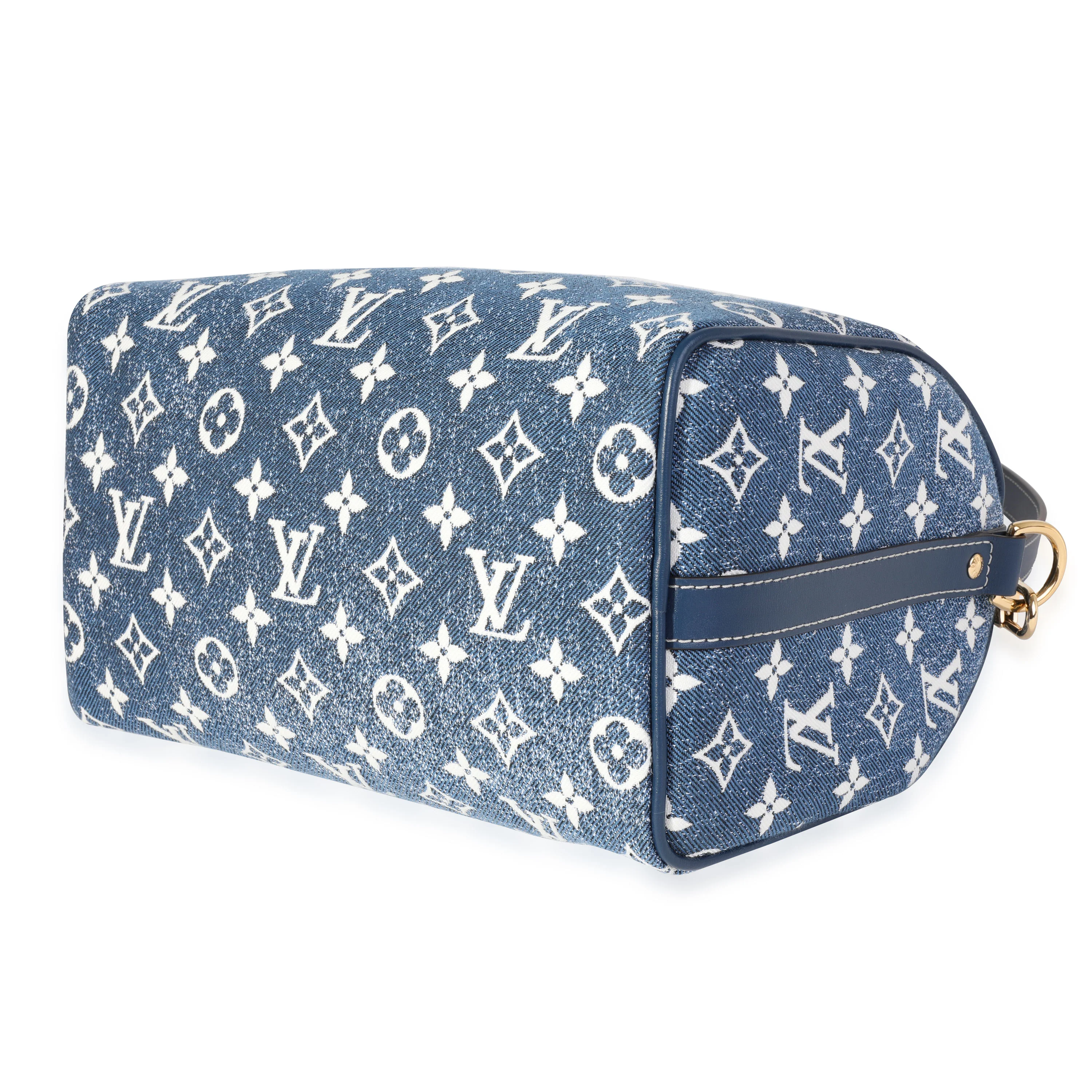 Louis Vuitton Blue Denim Jacquard Speedy Bandoulière 25 - Image 6