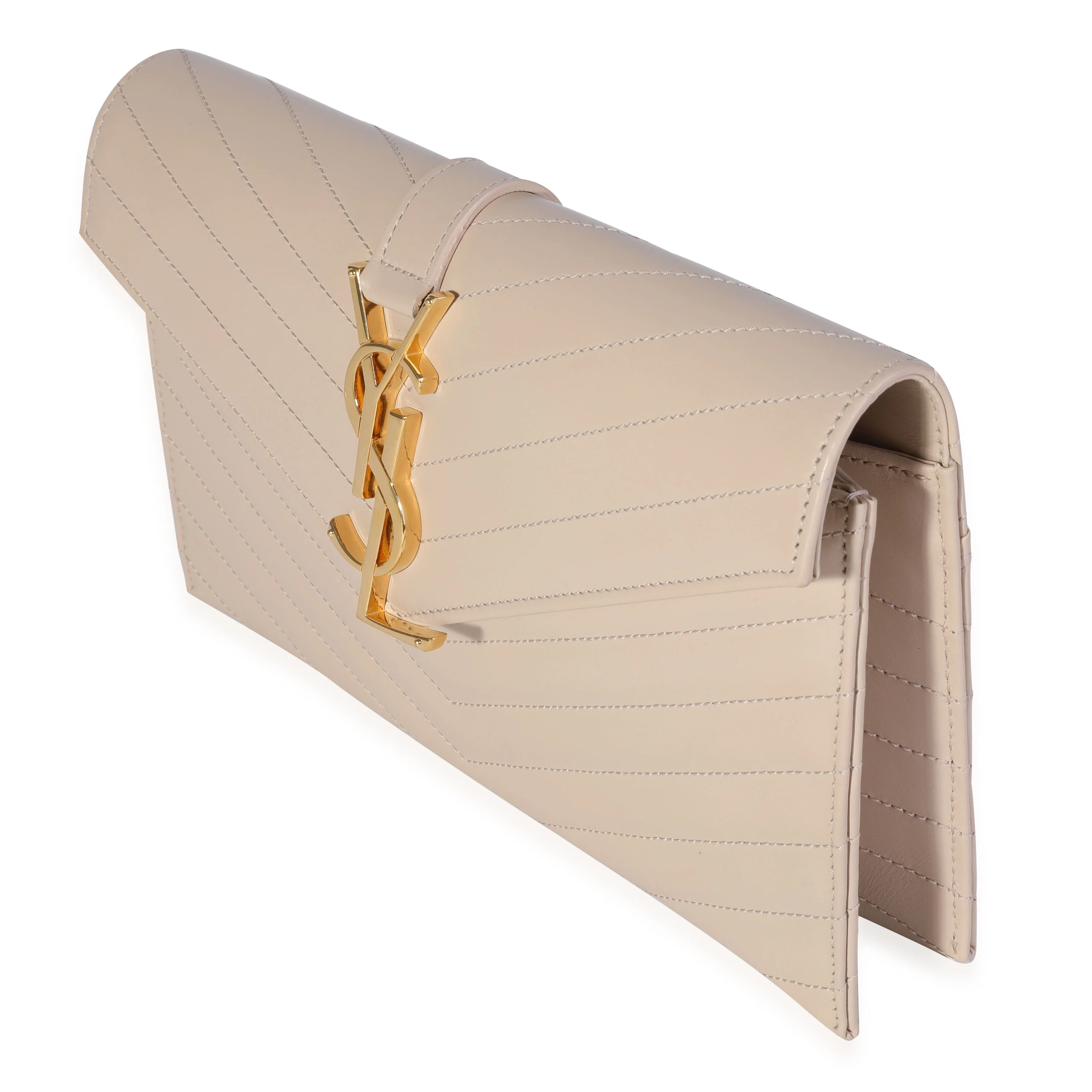 Saint Laurent Powder Matelassé Leather Monogram Clutch - Image 2