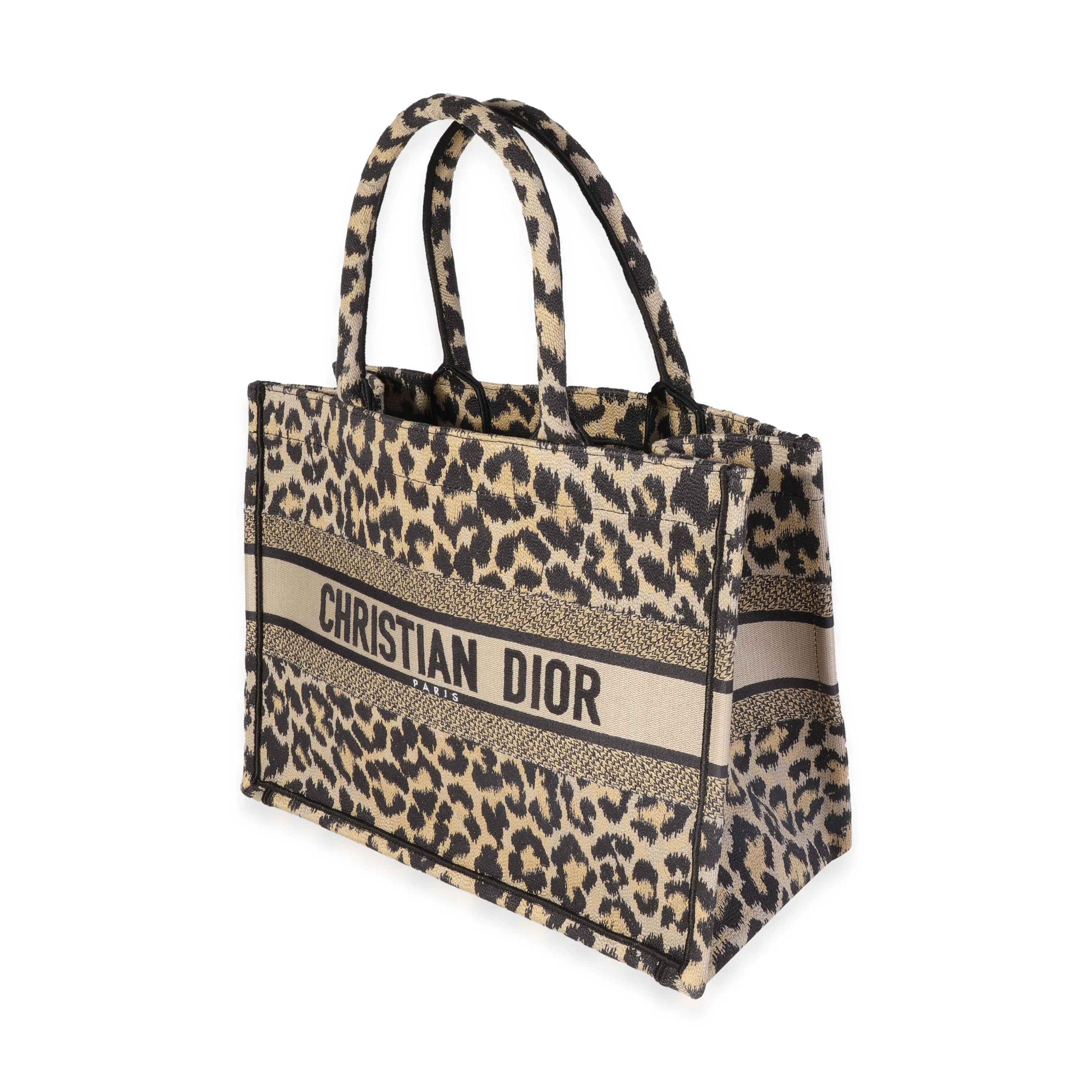 Dior Black & Beige Leopard Mizza Embroidery Medium Book Tote - Image 2