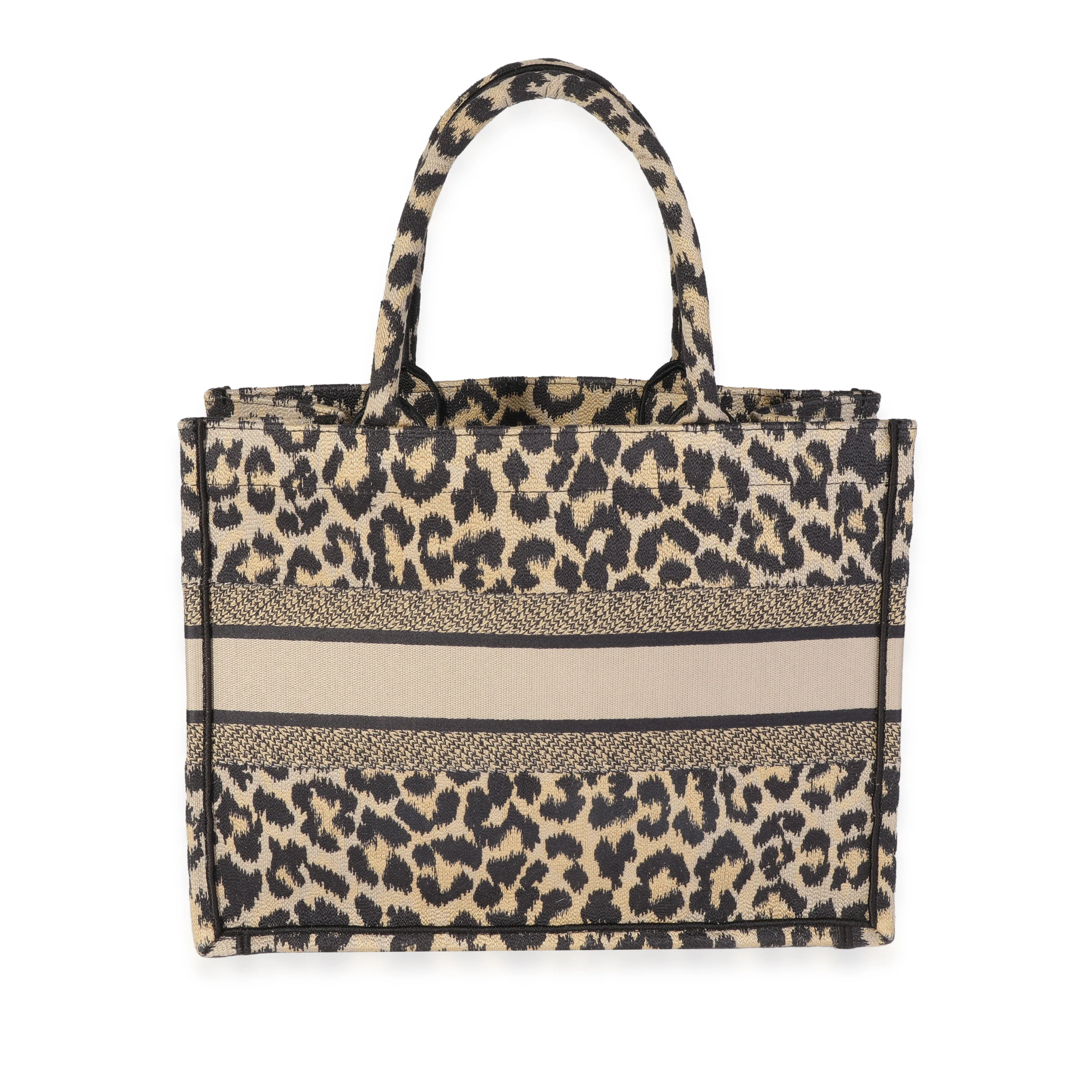 Dior Black & Beige Leopard Mizza Embroidery Medium Book Tote - Image 3