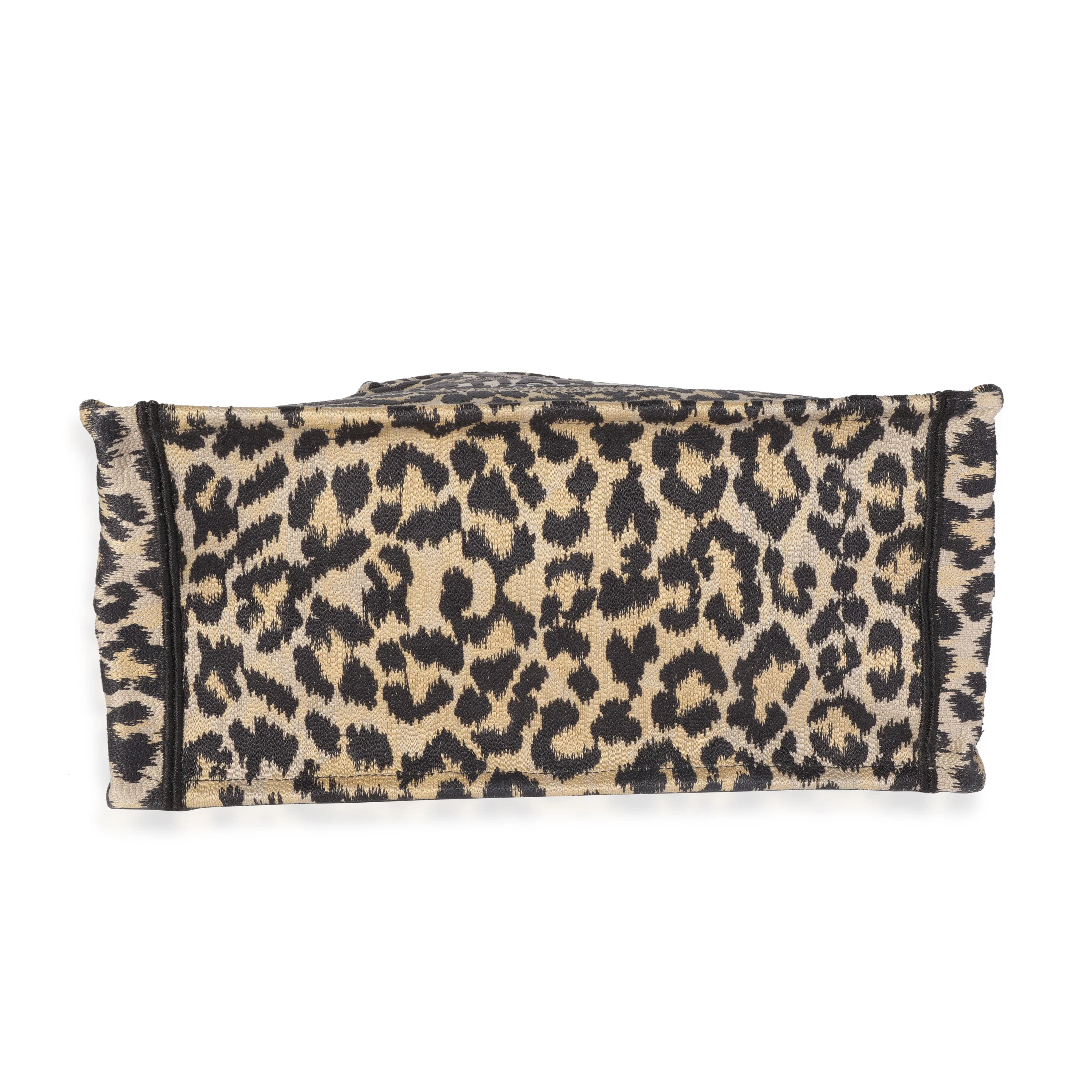 Dior Black & Beige Leopard Mizza Embroidery Medium Book Tote - Image 4