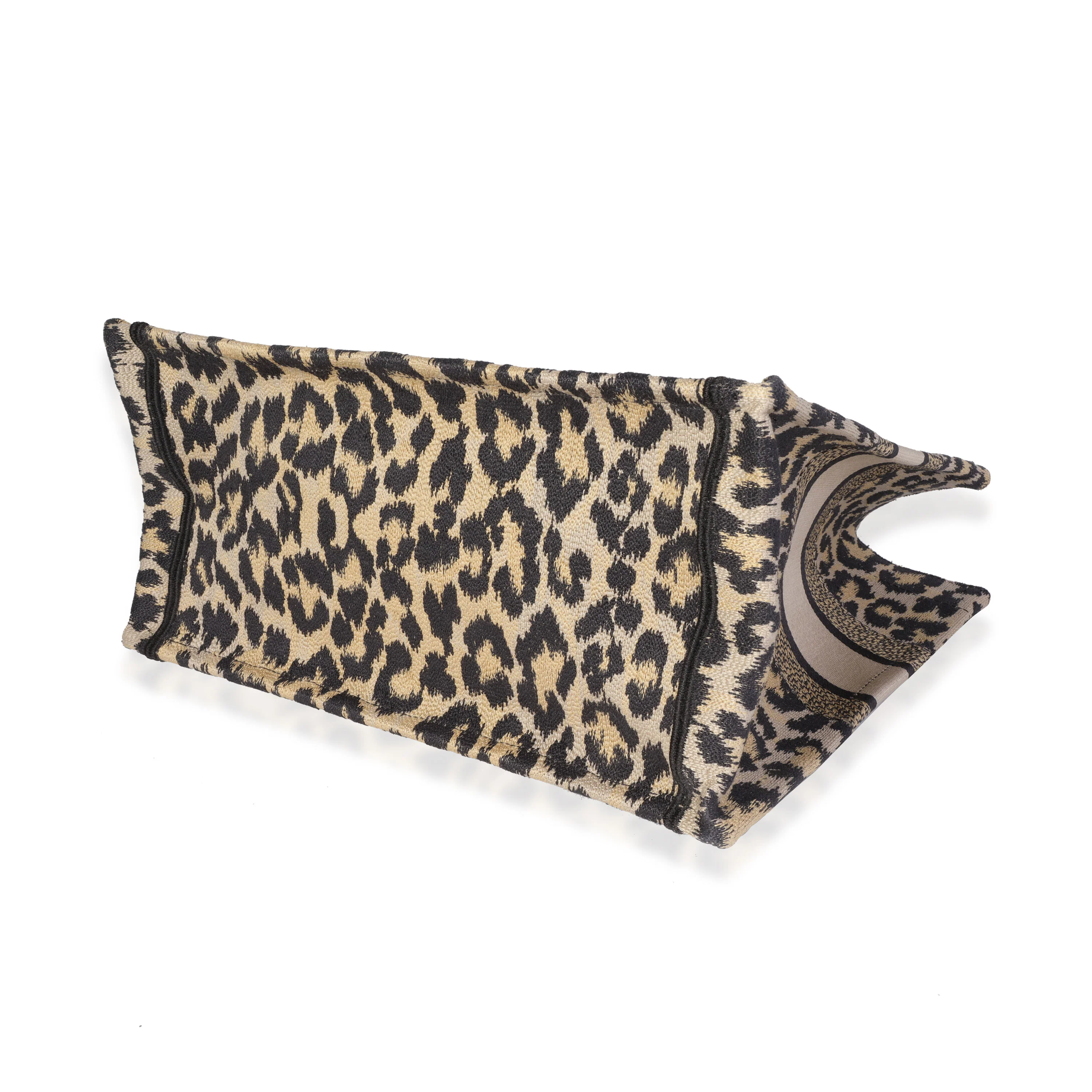 Dior Black & Beige Leopard Mizza Embroidery Medium Book Tote - Image 5
