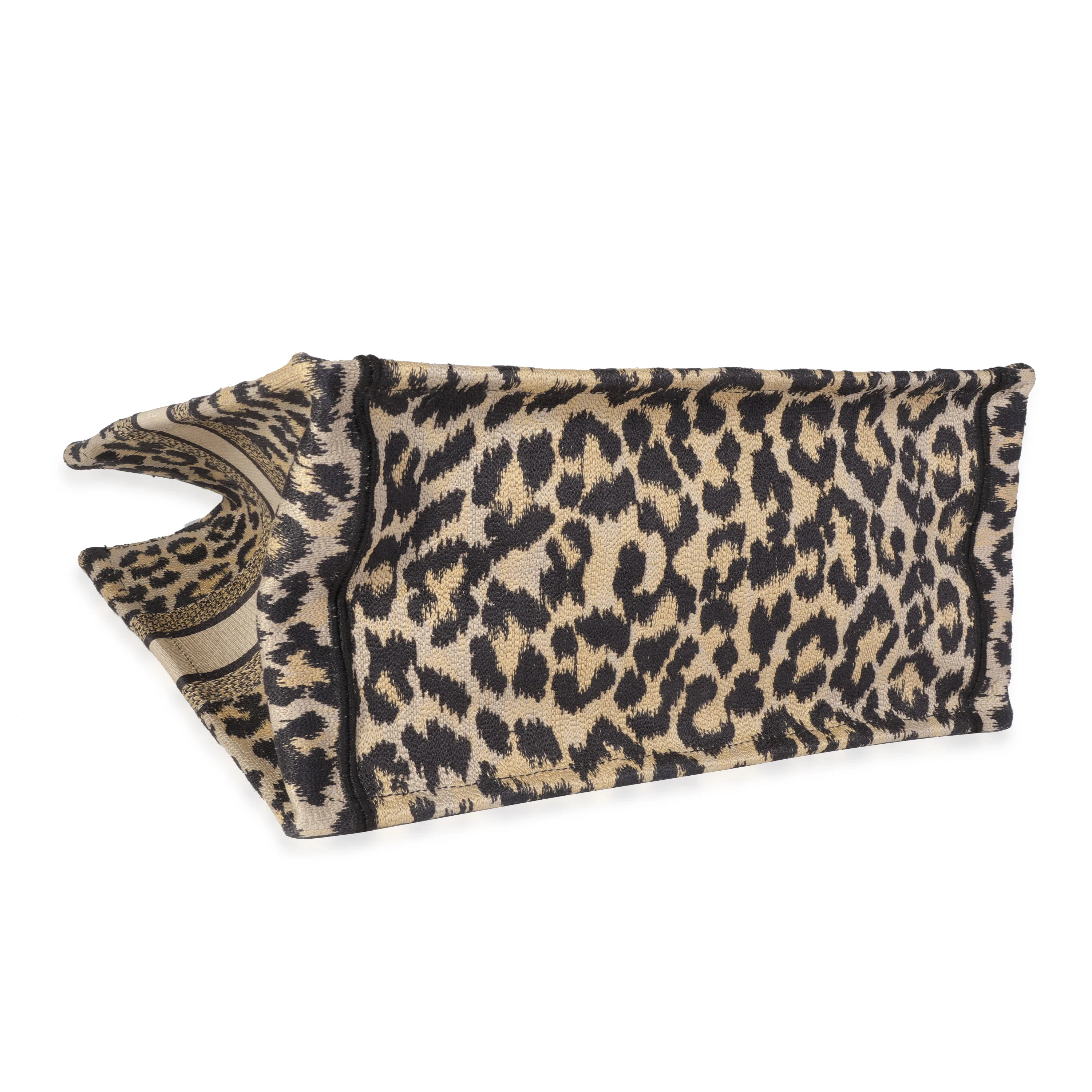 Dior Black & Beige Leopard Mizza Embroidery Medium Book Tote - Image 6