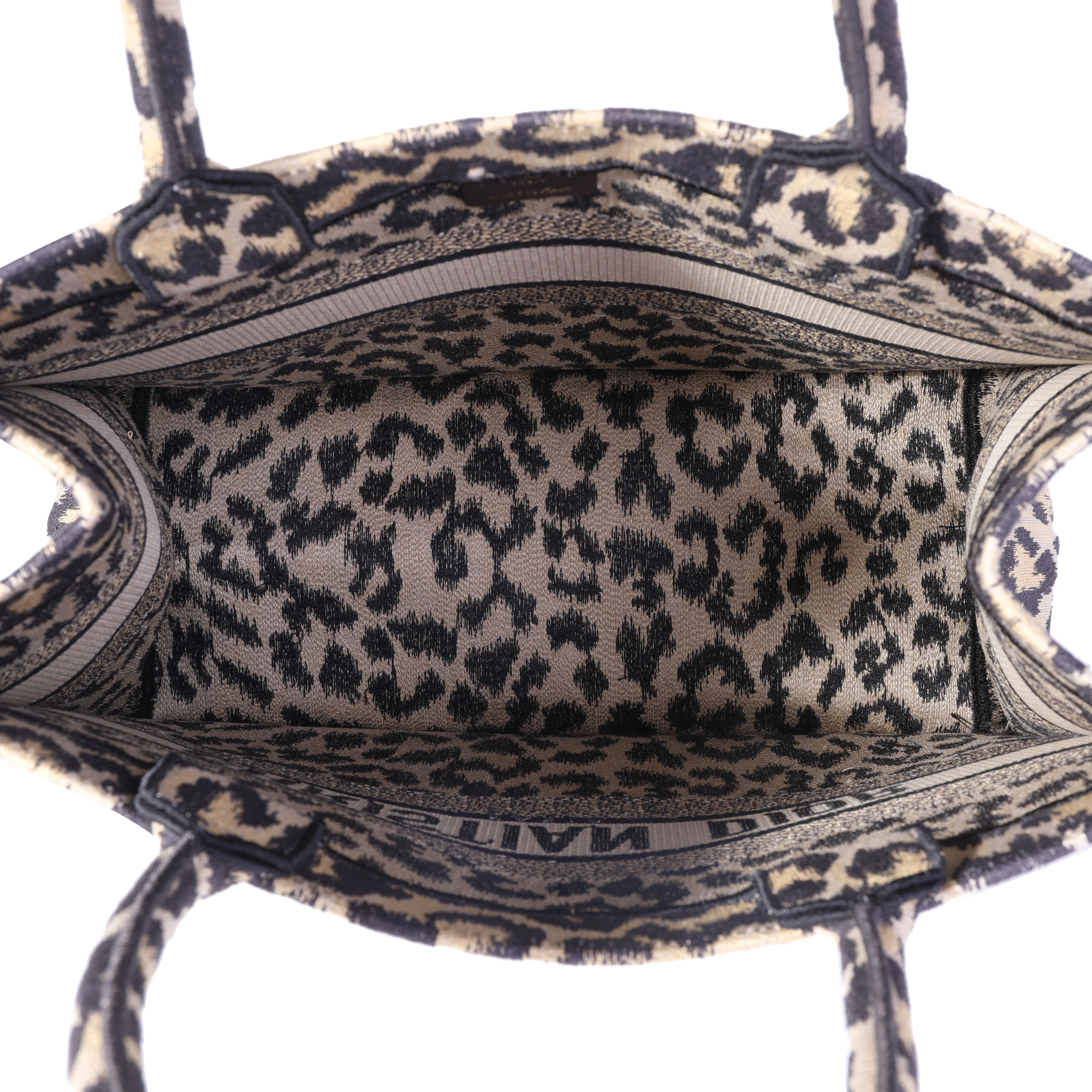 Dior Black & Beige Leopard Mizza Embroidery Medium Book Tote - Image 7