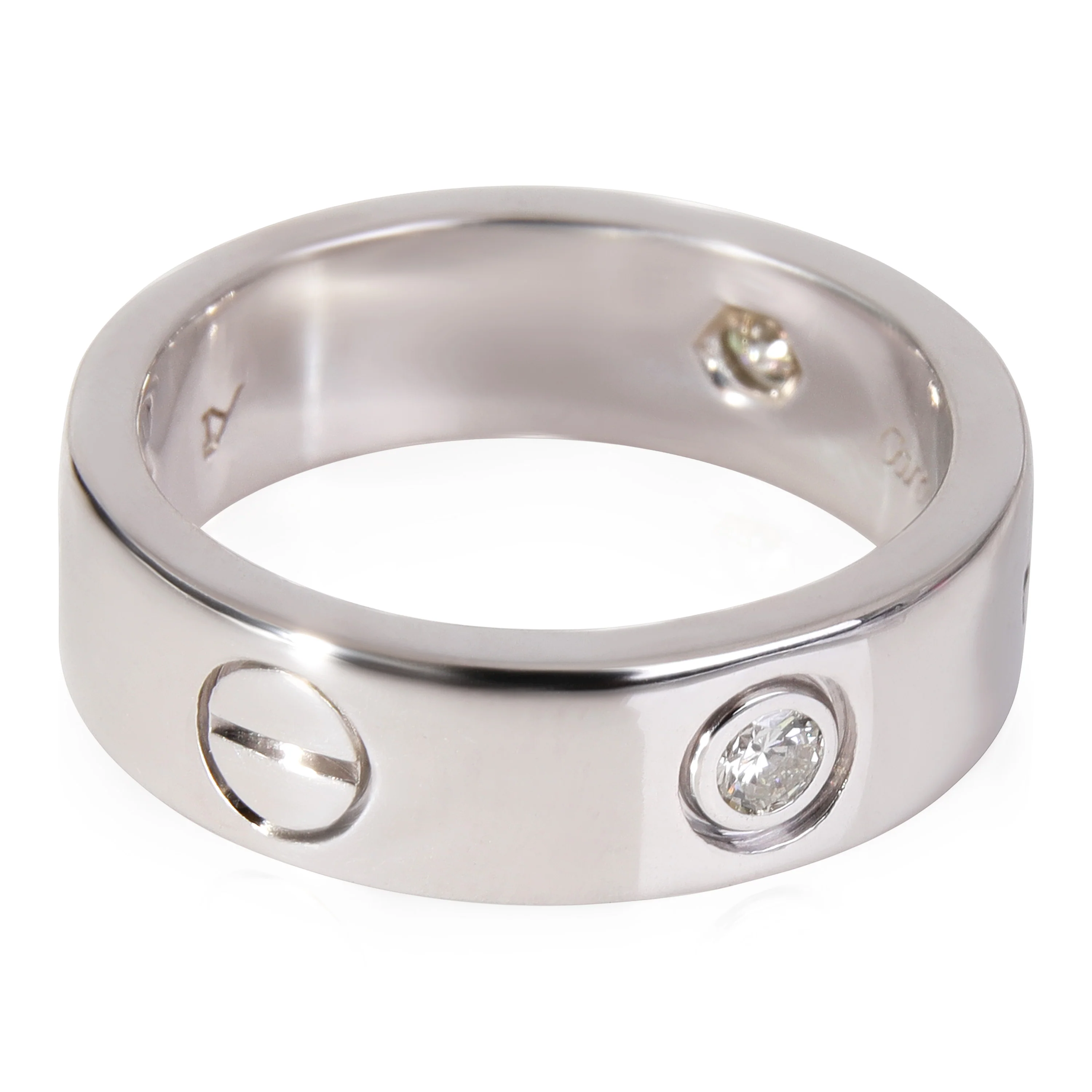Love Ring, 3 Diamonds (White Gold) - Image 2
