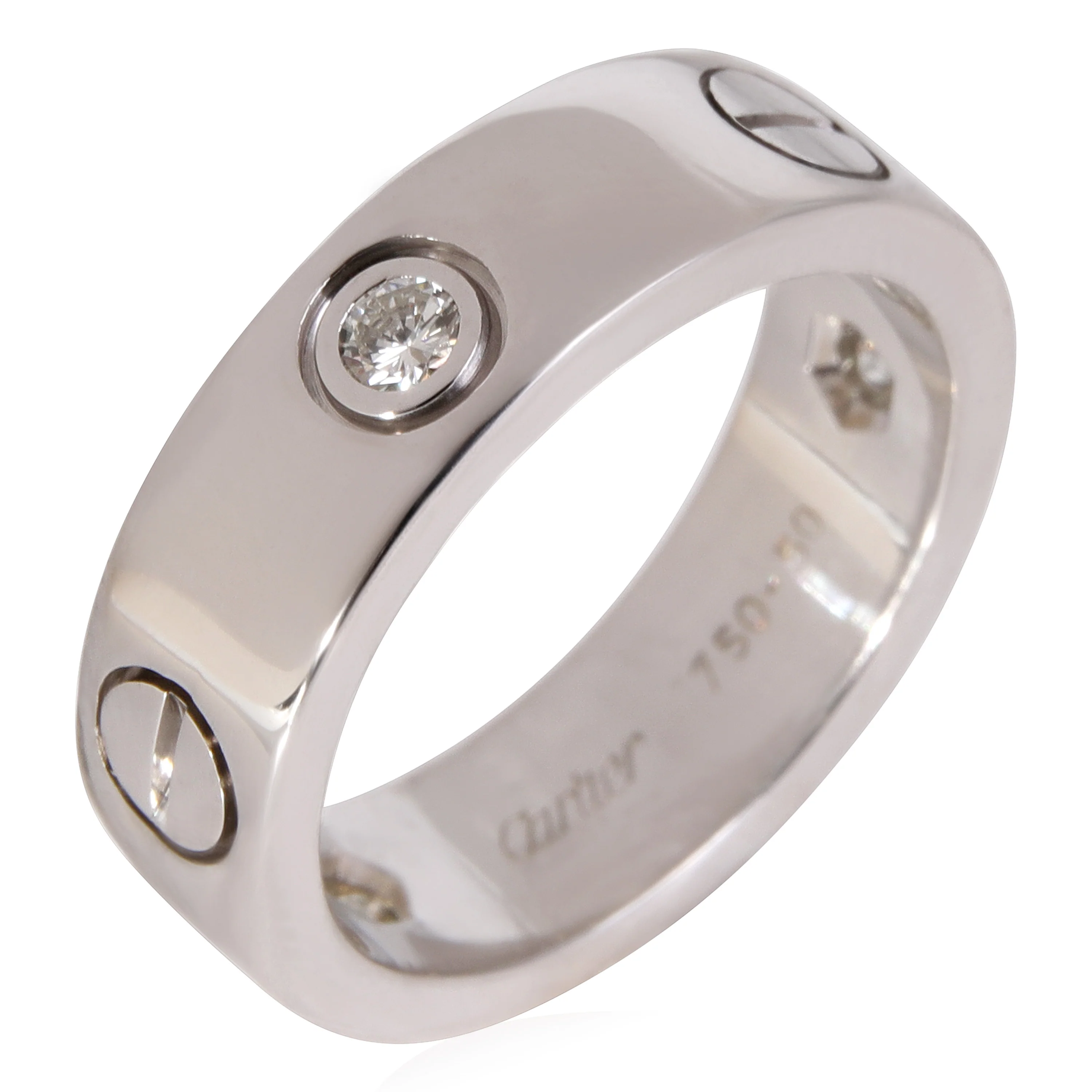 Love Ring, 3 Diamonds (White Gold) - Image 3