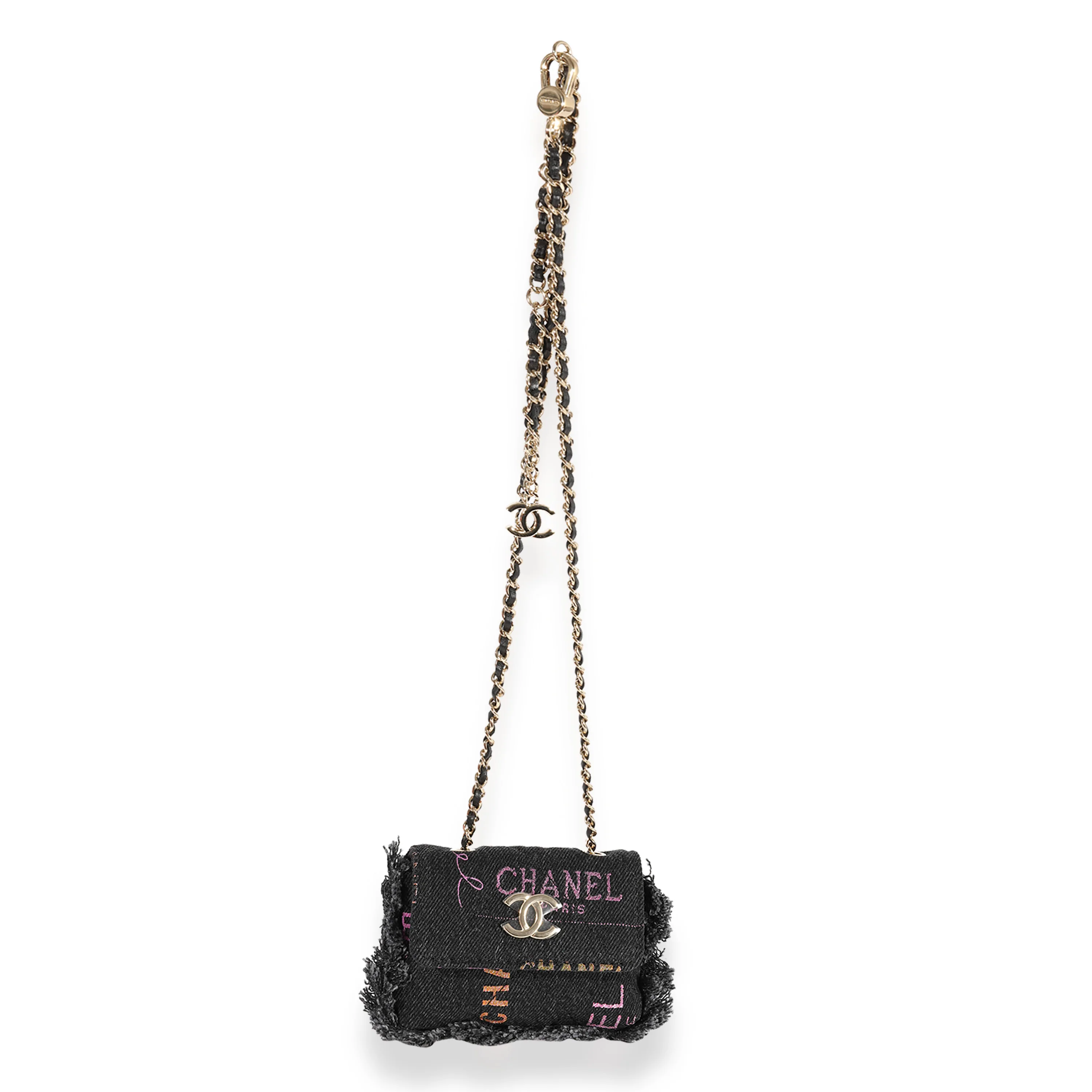 Chanel Black and Multicolor Quilted Denim Mood Belt Bag - Image 5