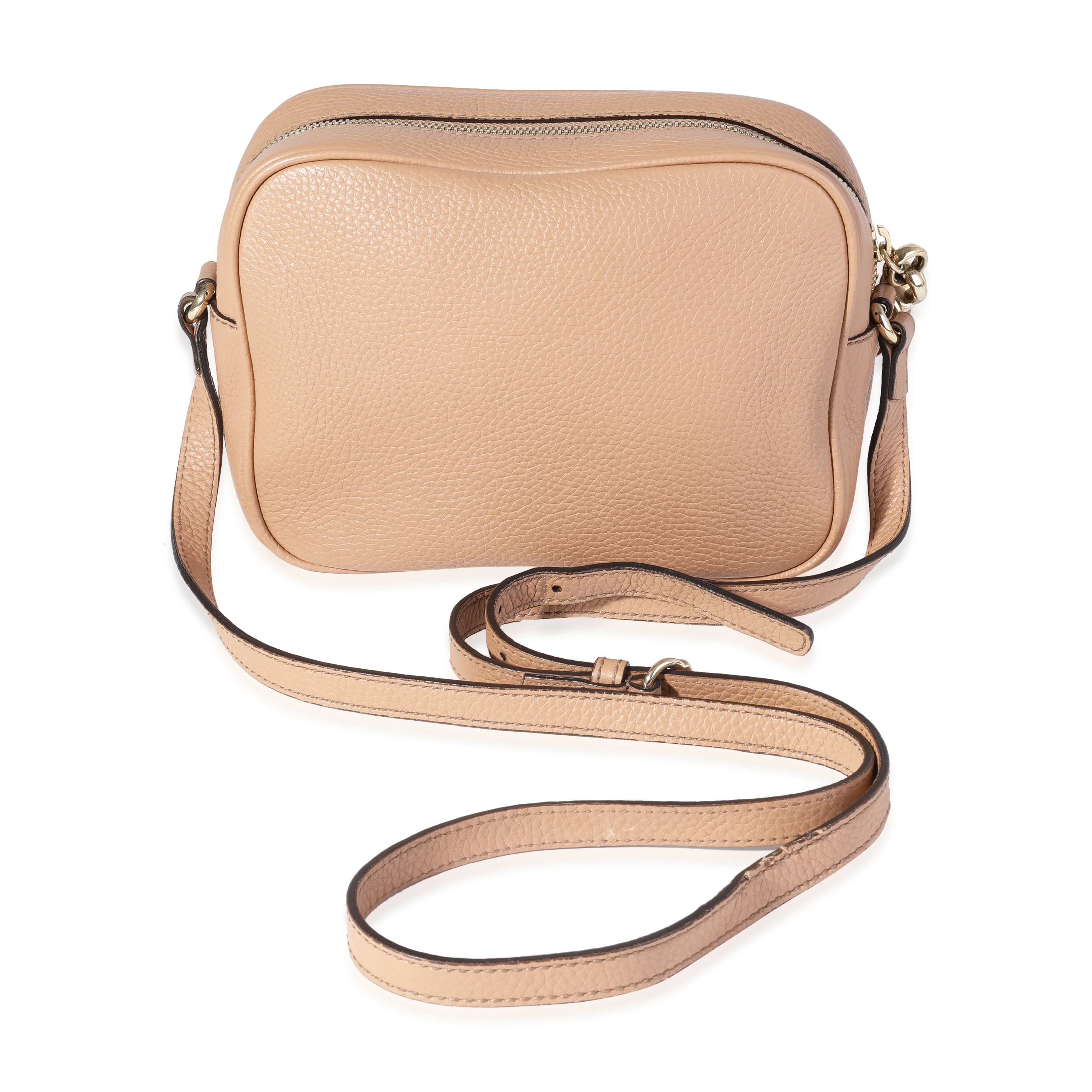 Gucci Beige Pebbled Leather Soho Disco Crossbody - Image 3