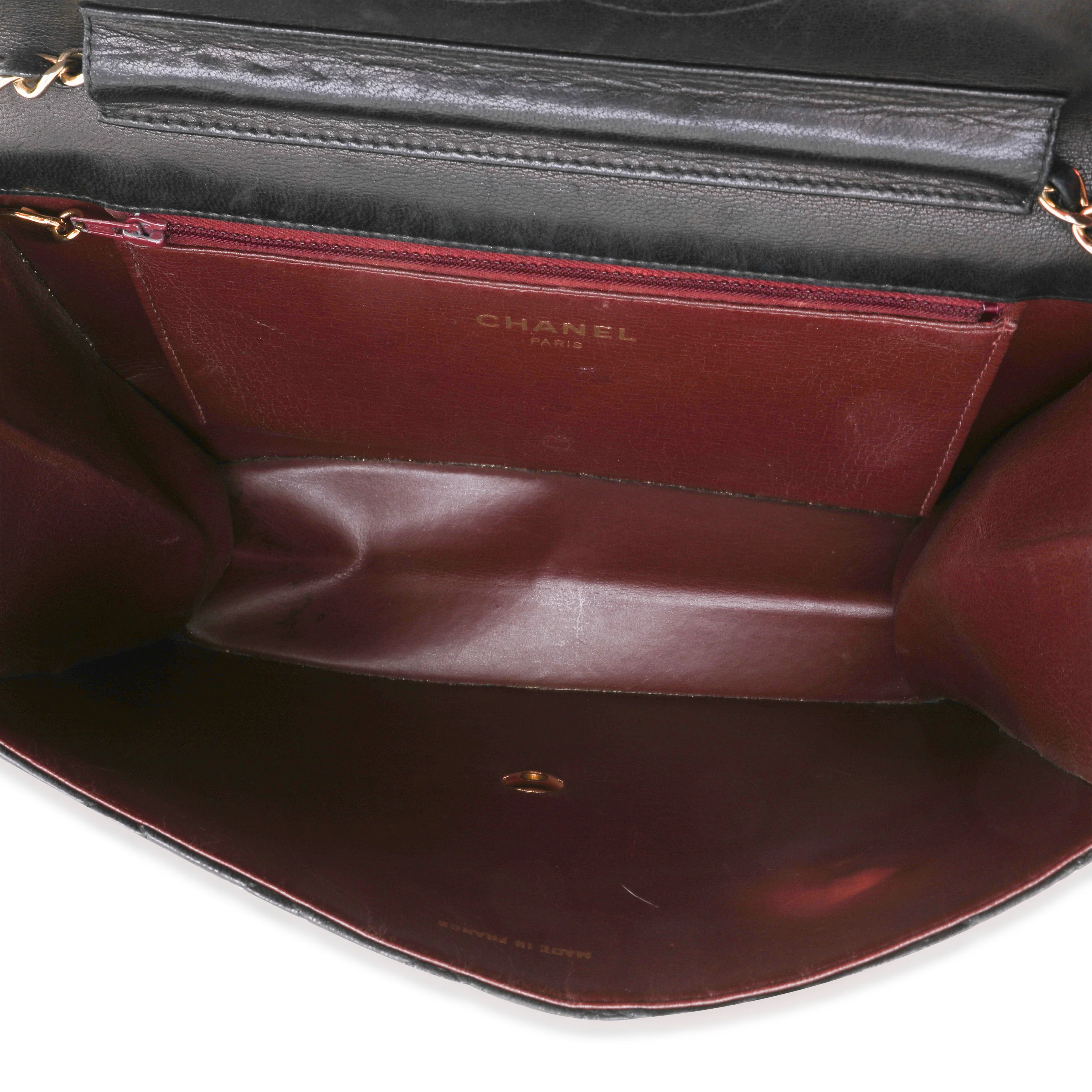 Chanel Vintage Black Quilted Lambskin Single Flap Bag - Image 8