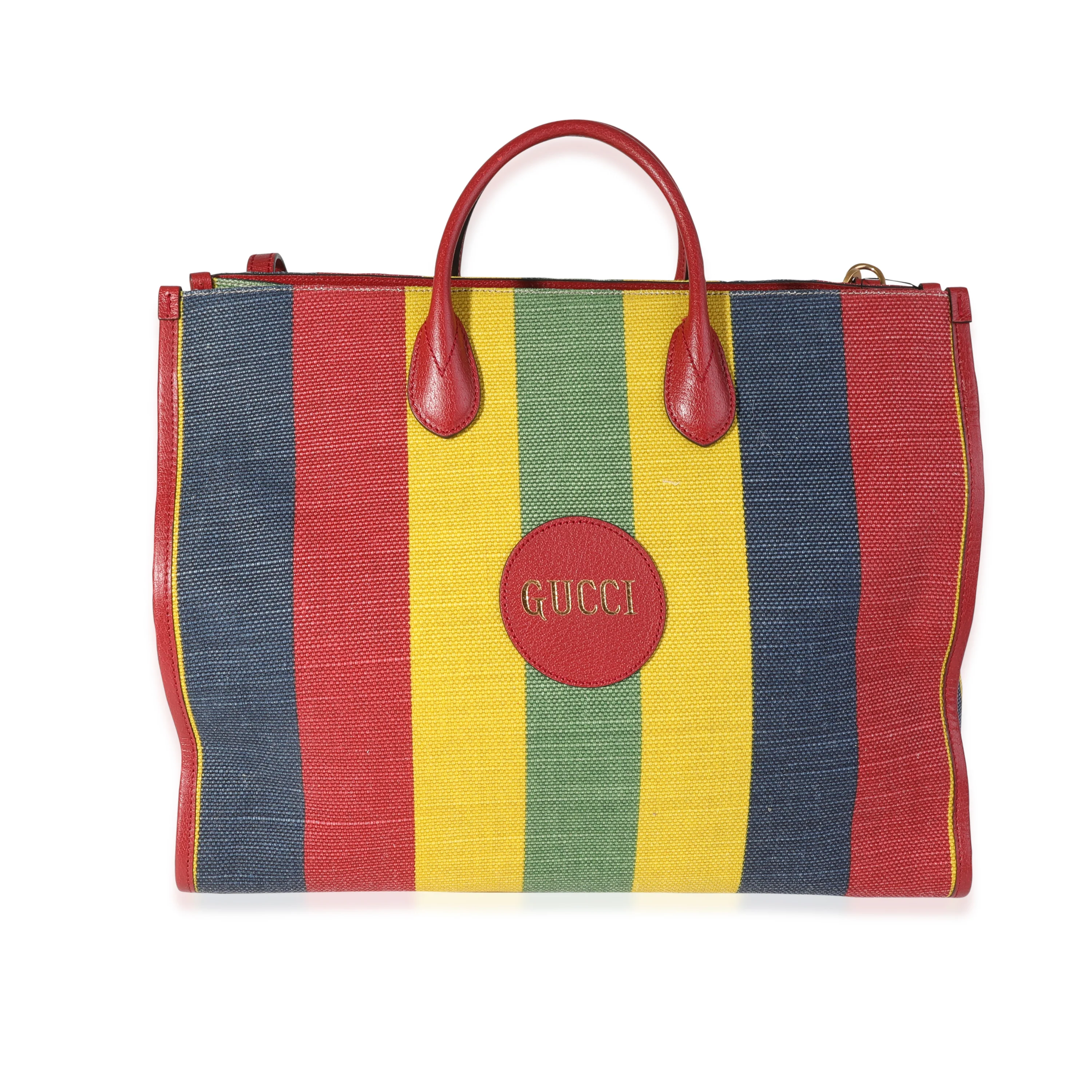 Gucci Multicolor Striped Canvas Baiadera Tote - Image 3
