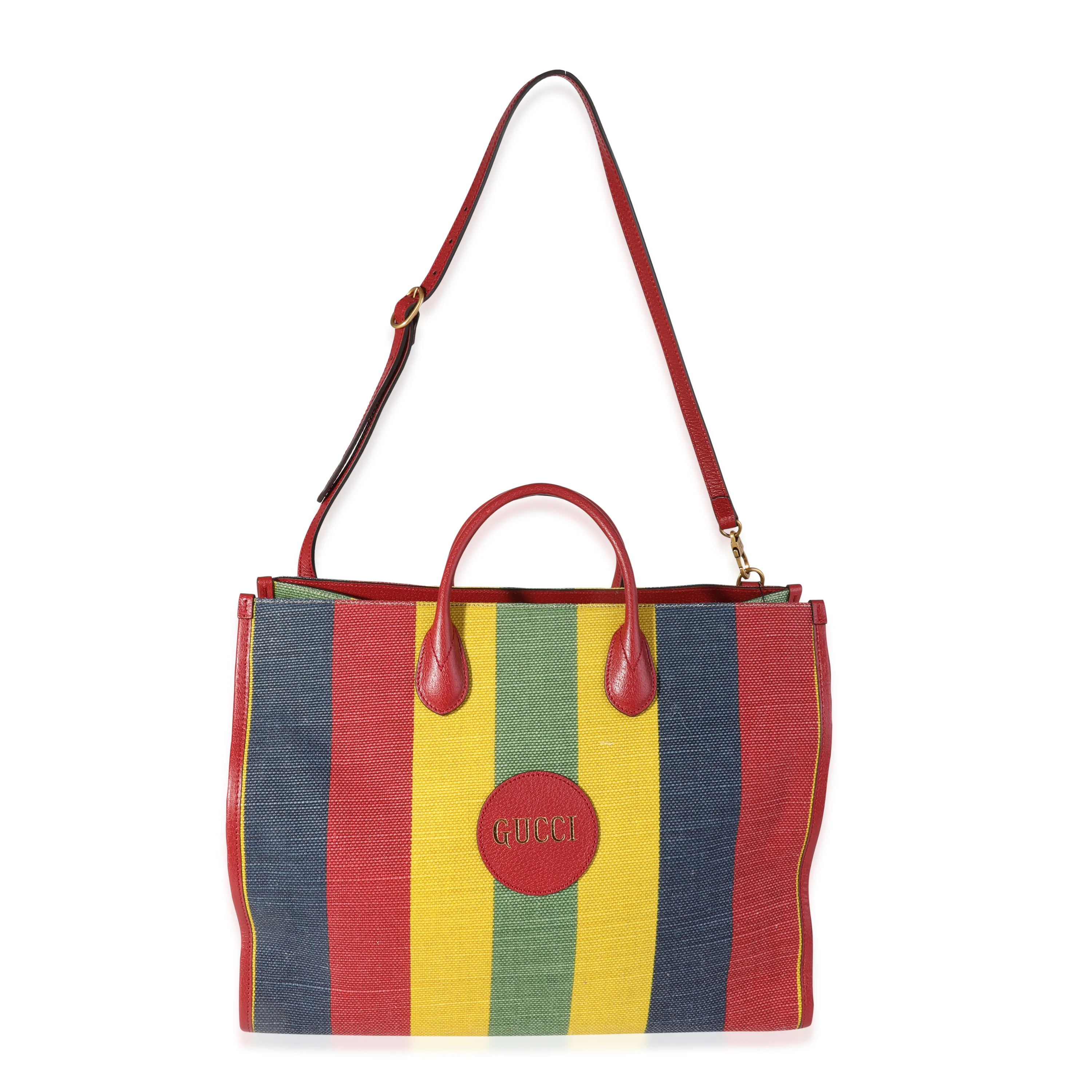Gucci Multicolor Striped Canvas Baiadera Tote - Image 4