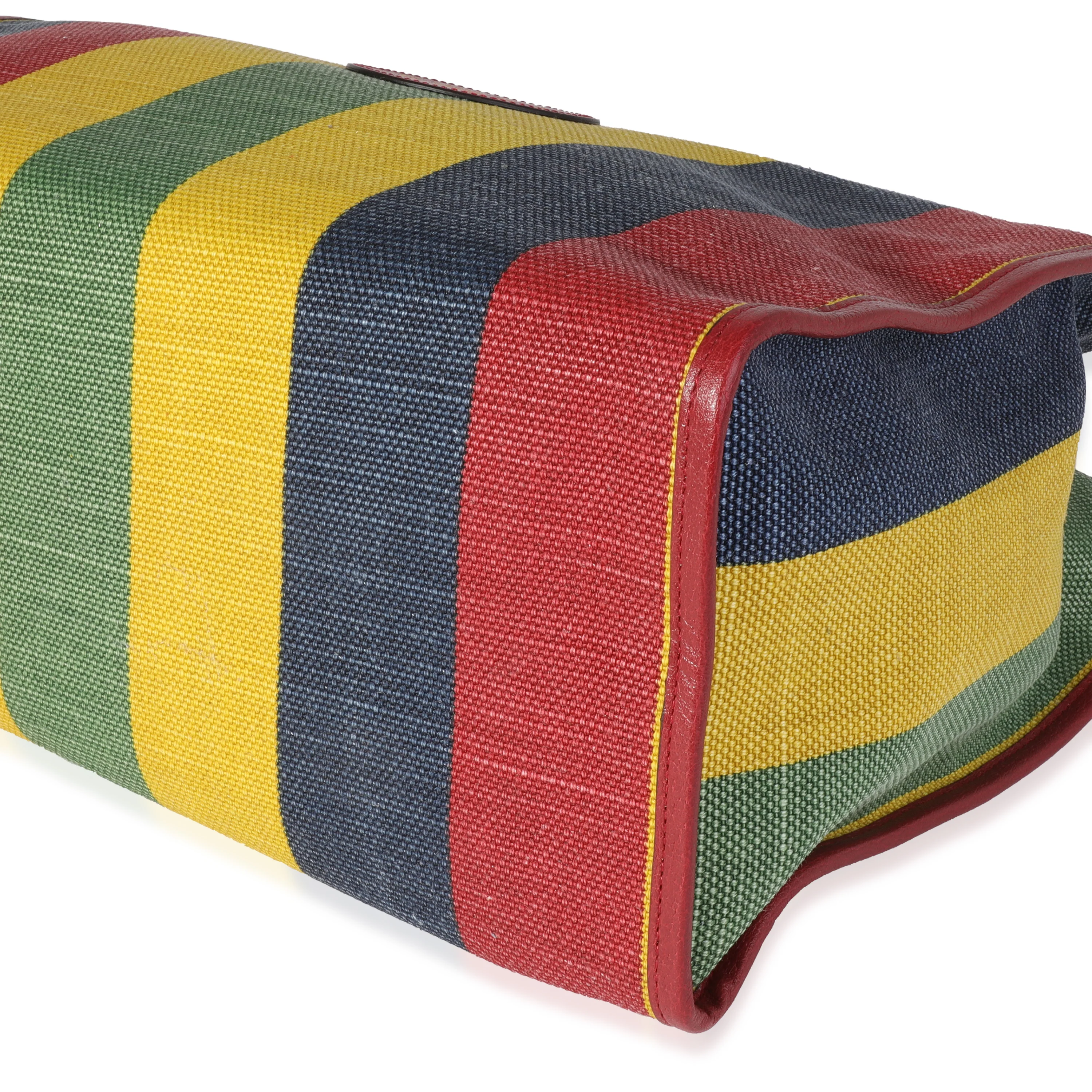 Gucci Multicolor Striped Canvas Baiadera Tote - Image 7