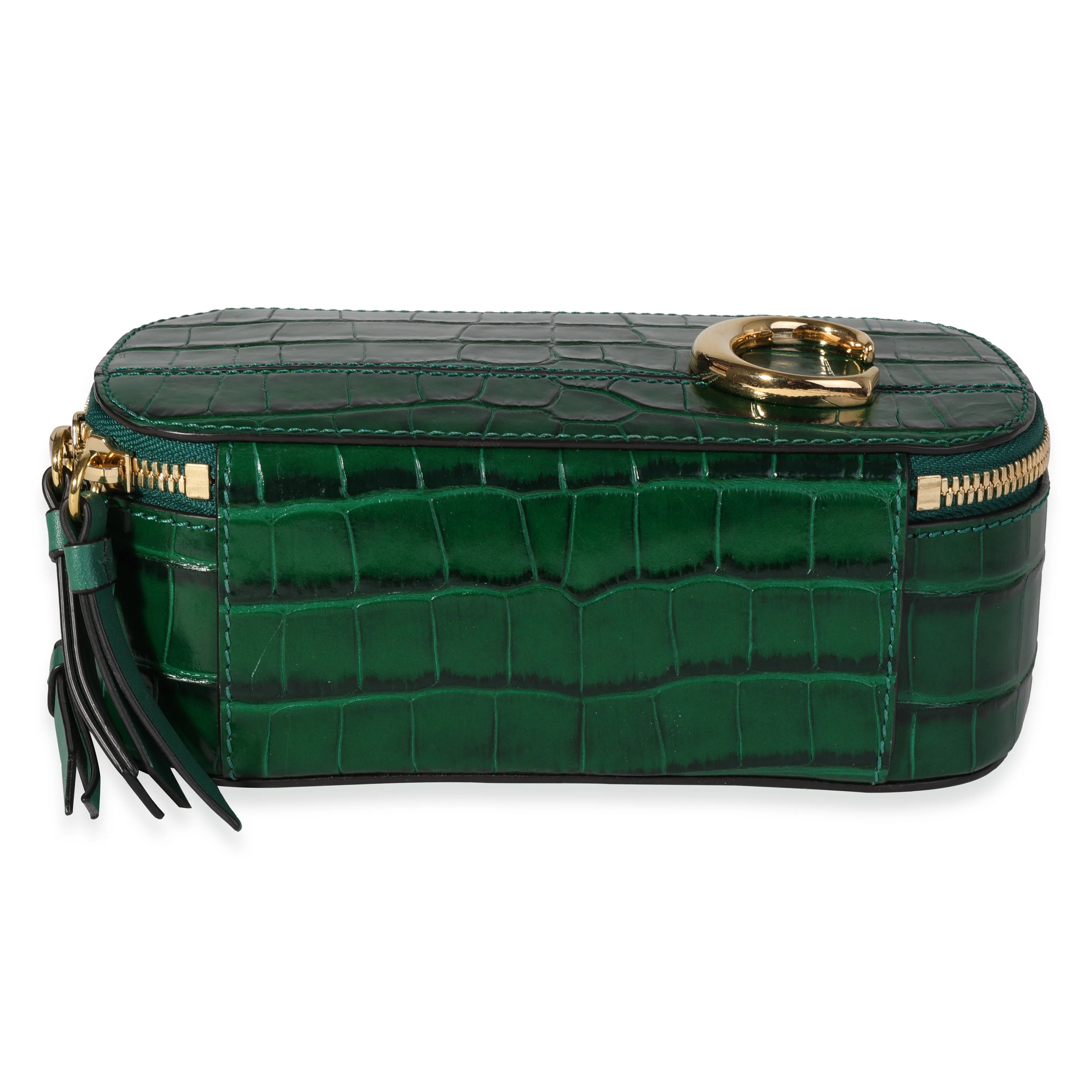 Chloe Woodsy Green Crocodile-Embossed Mini Vanity C Bag - Image 4