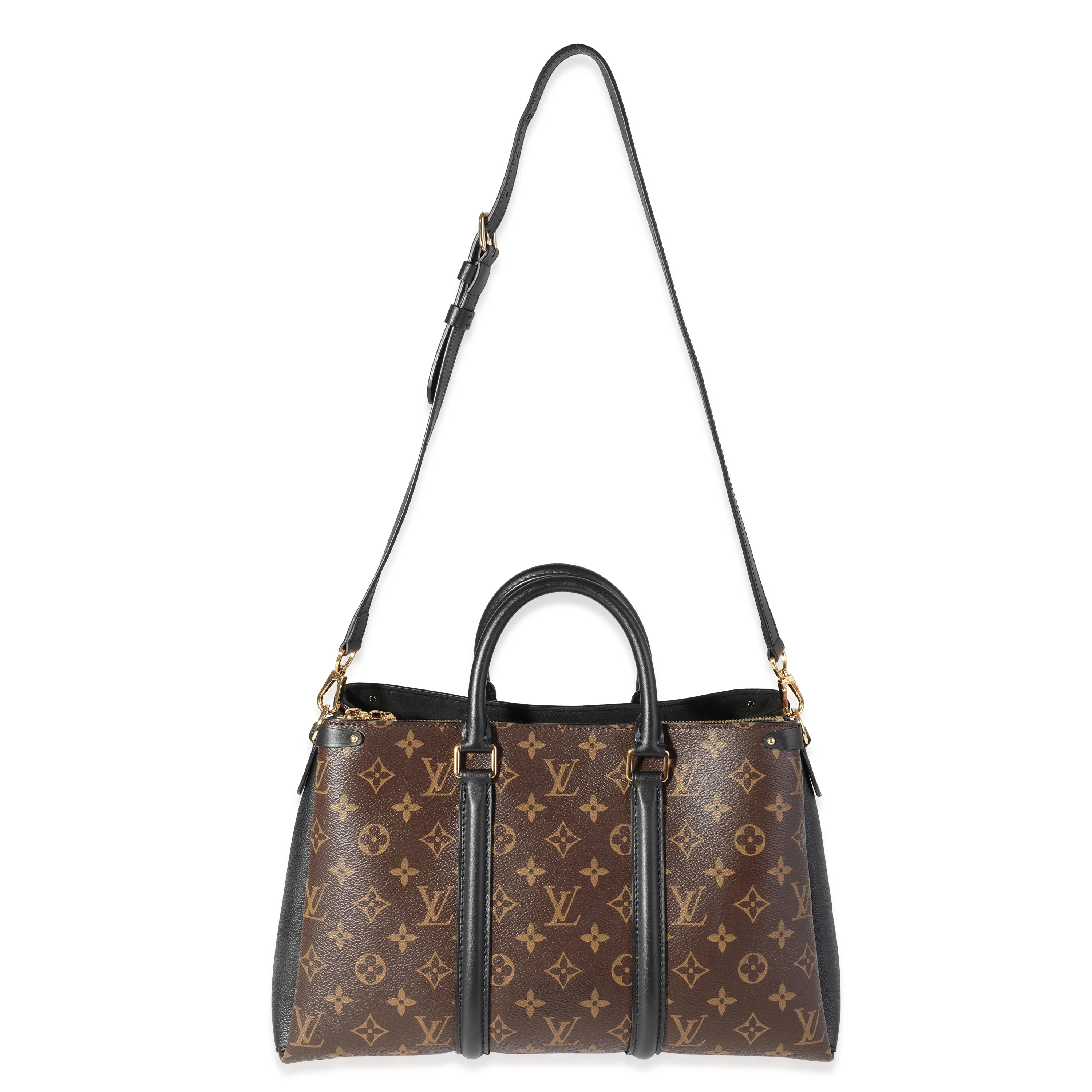 Louis Vuitton Monogram Canvas & Black Leather Soufflot MM - Image 4