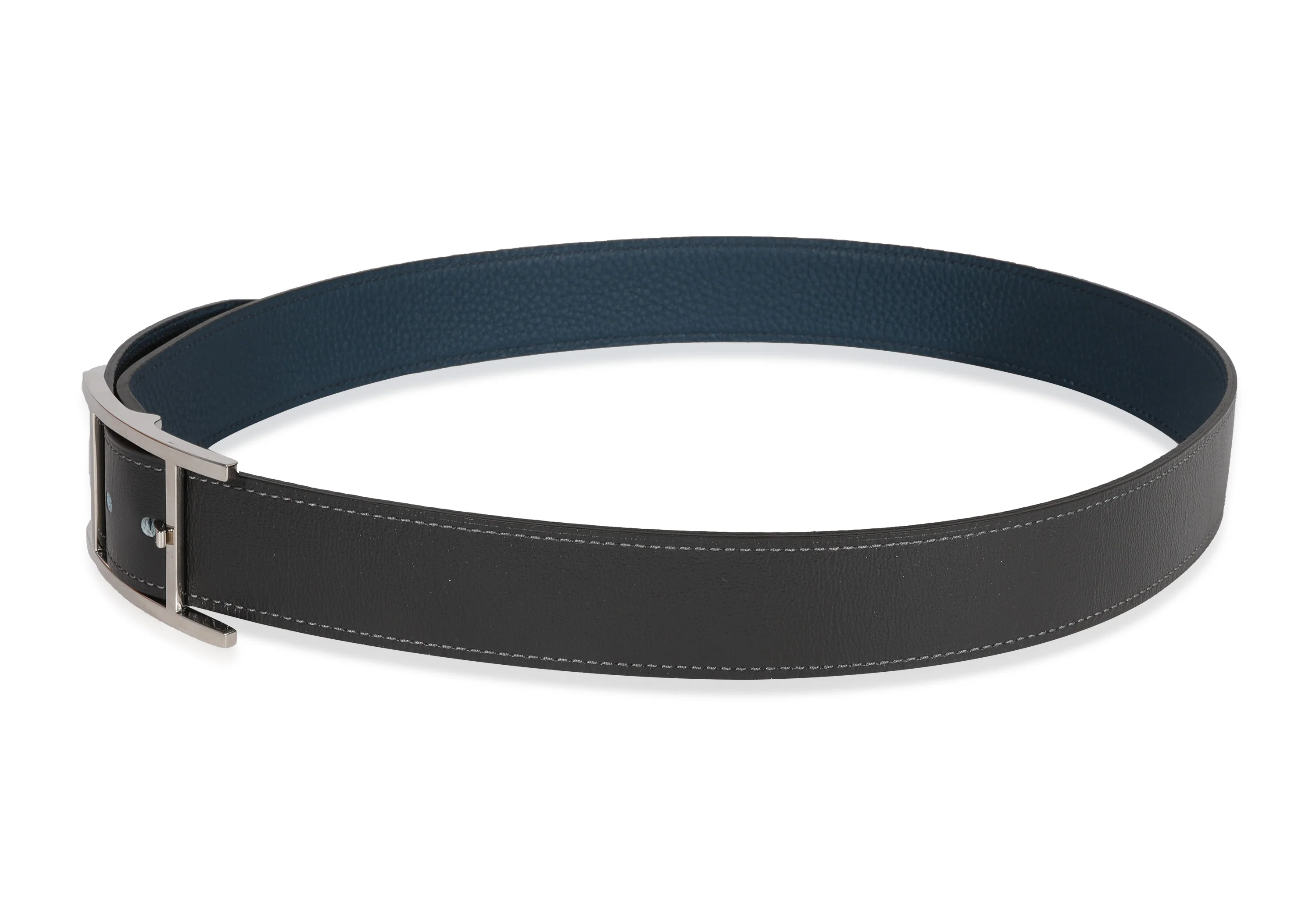 Ébène 135 Calfskin & Bleu Ocean Togo Quentin 32 Reversible Belt 85 - Image 2