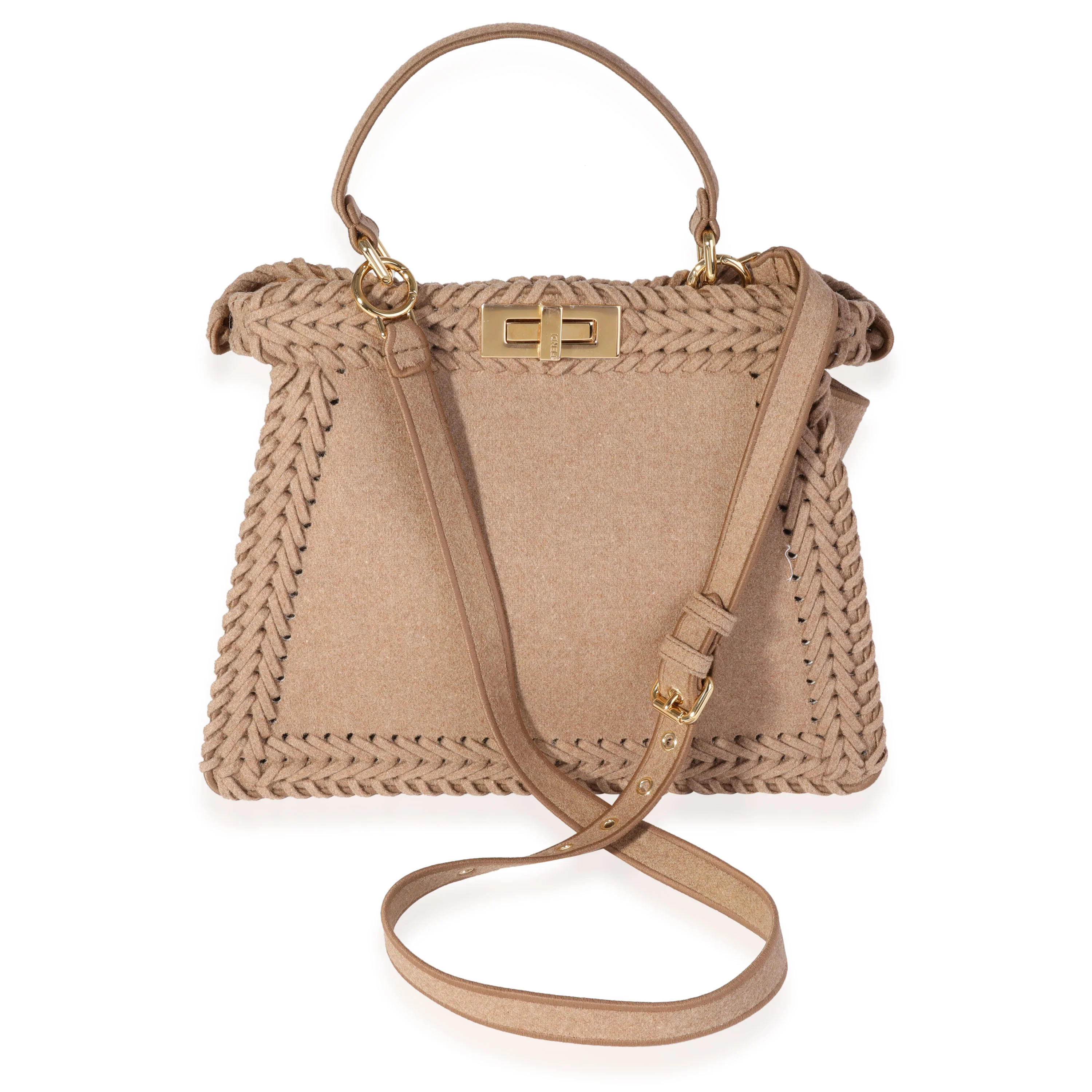 Beige Flannel Medium Peekaboo ISeeU Bag - Image 2
