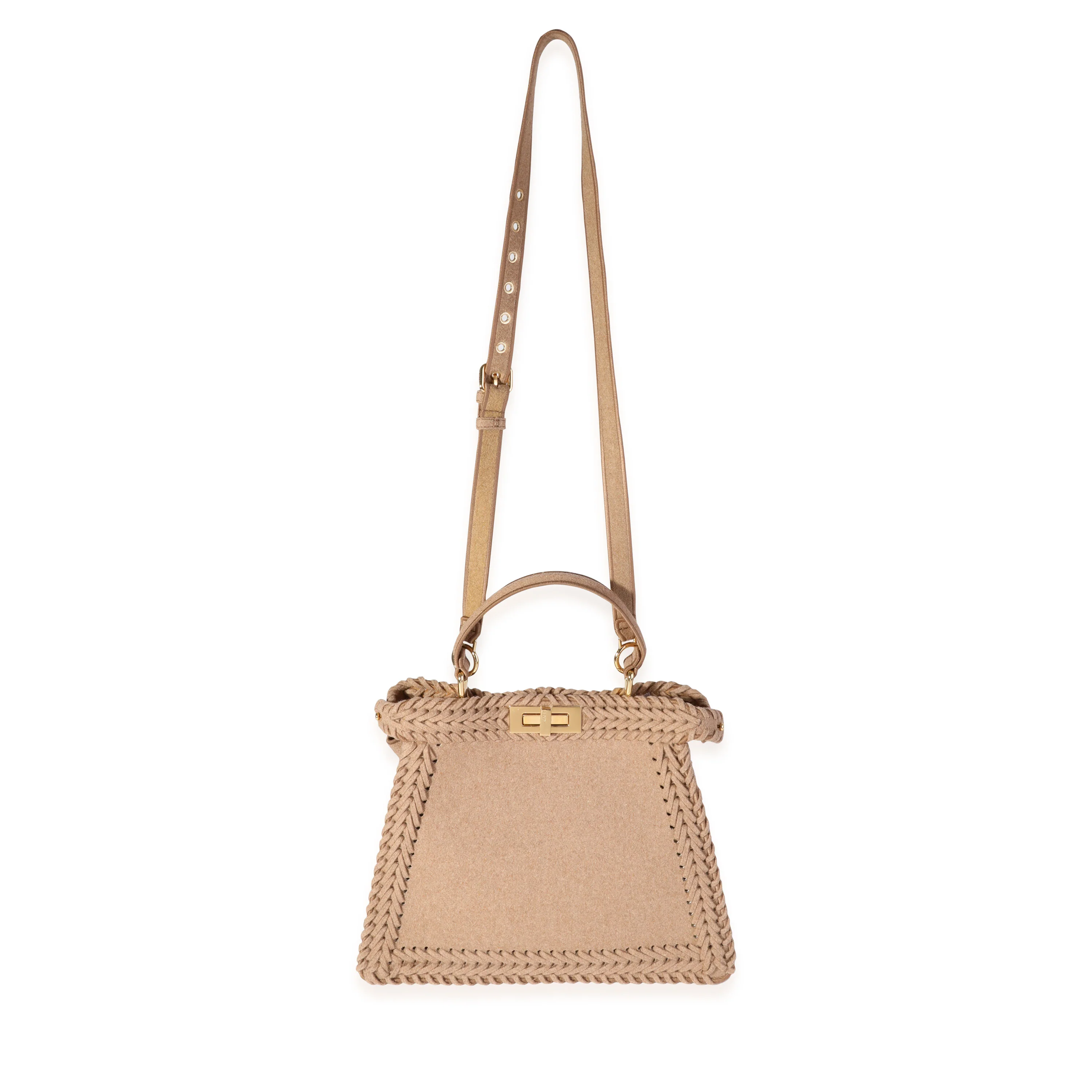 Beige Flannel Medium Peekaboo ISeeU Bag - Image 3