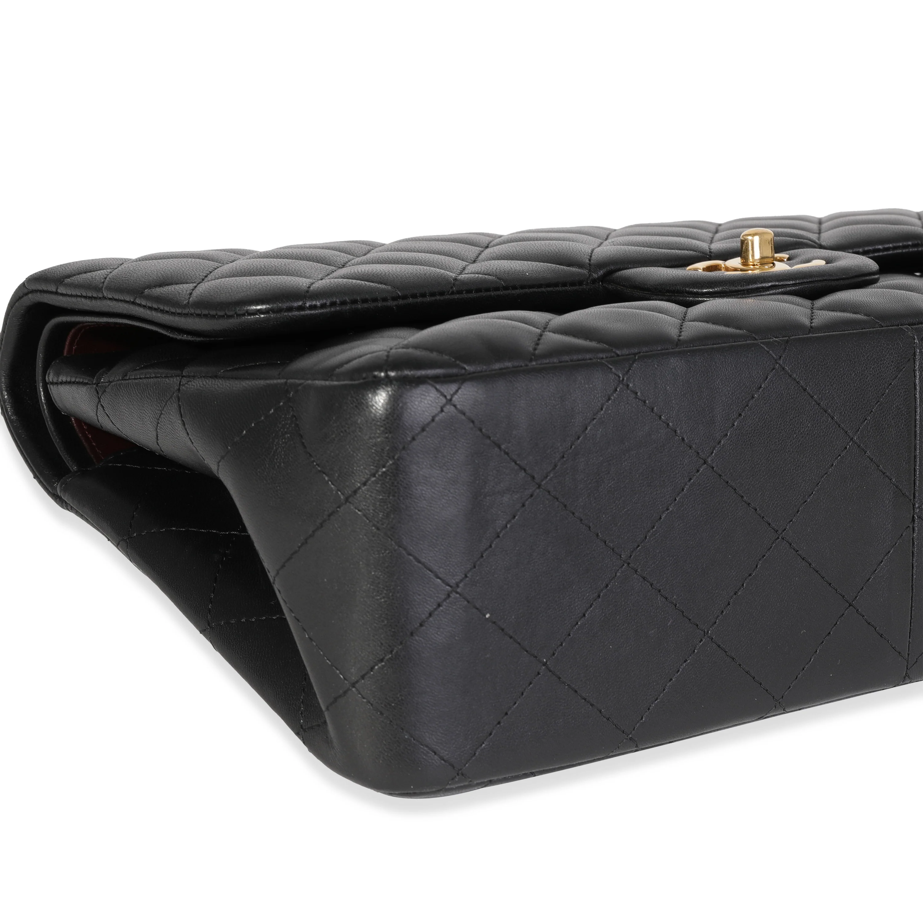 Black Quilted Lambskin Jumbo Classic Double Flap Bag - Image 6