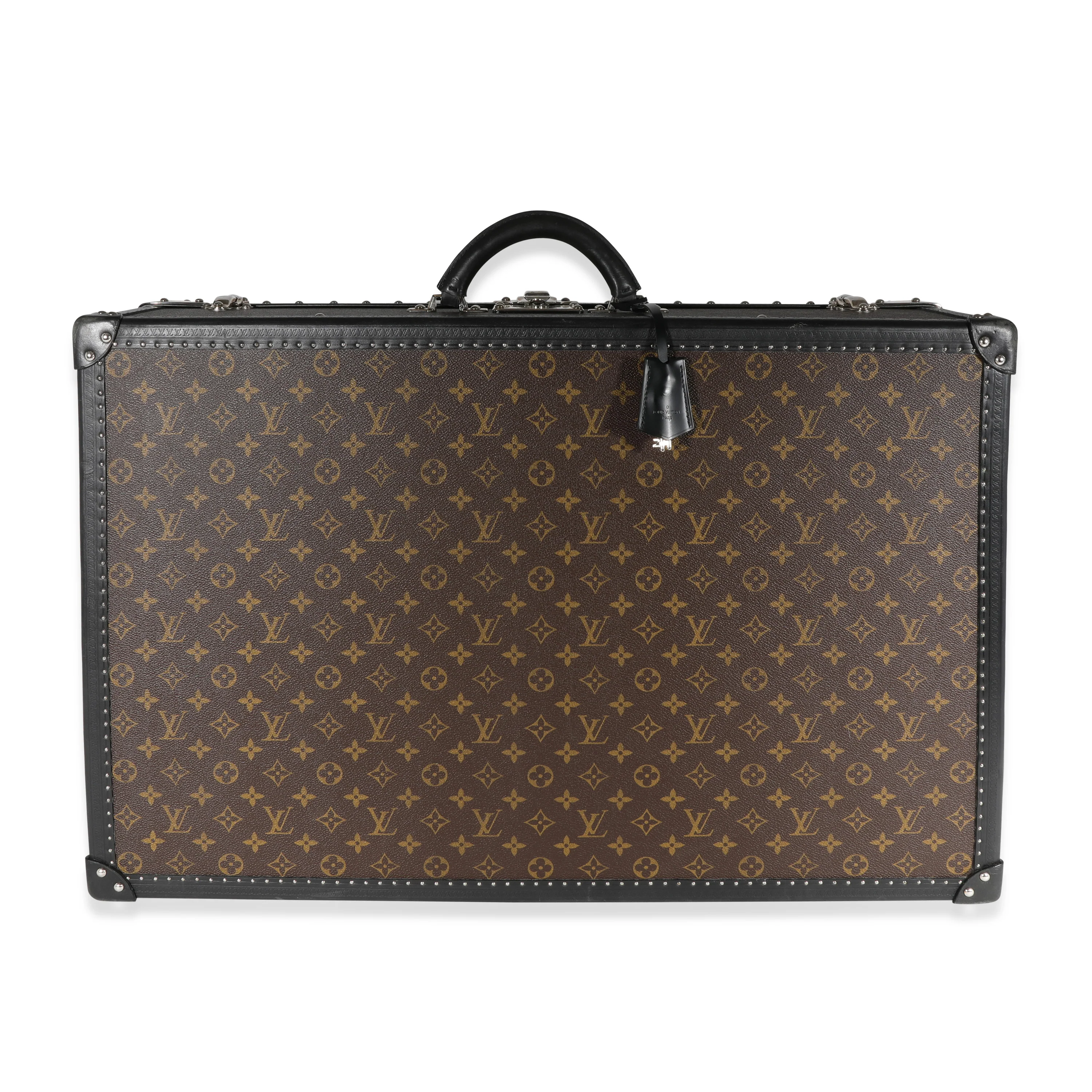 Monogram Macassar & Black Leather Alzer Trunk 70
