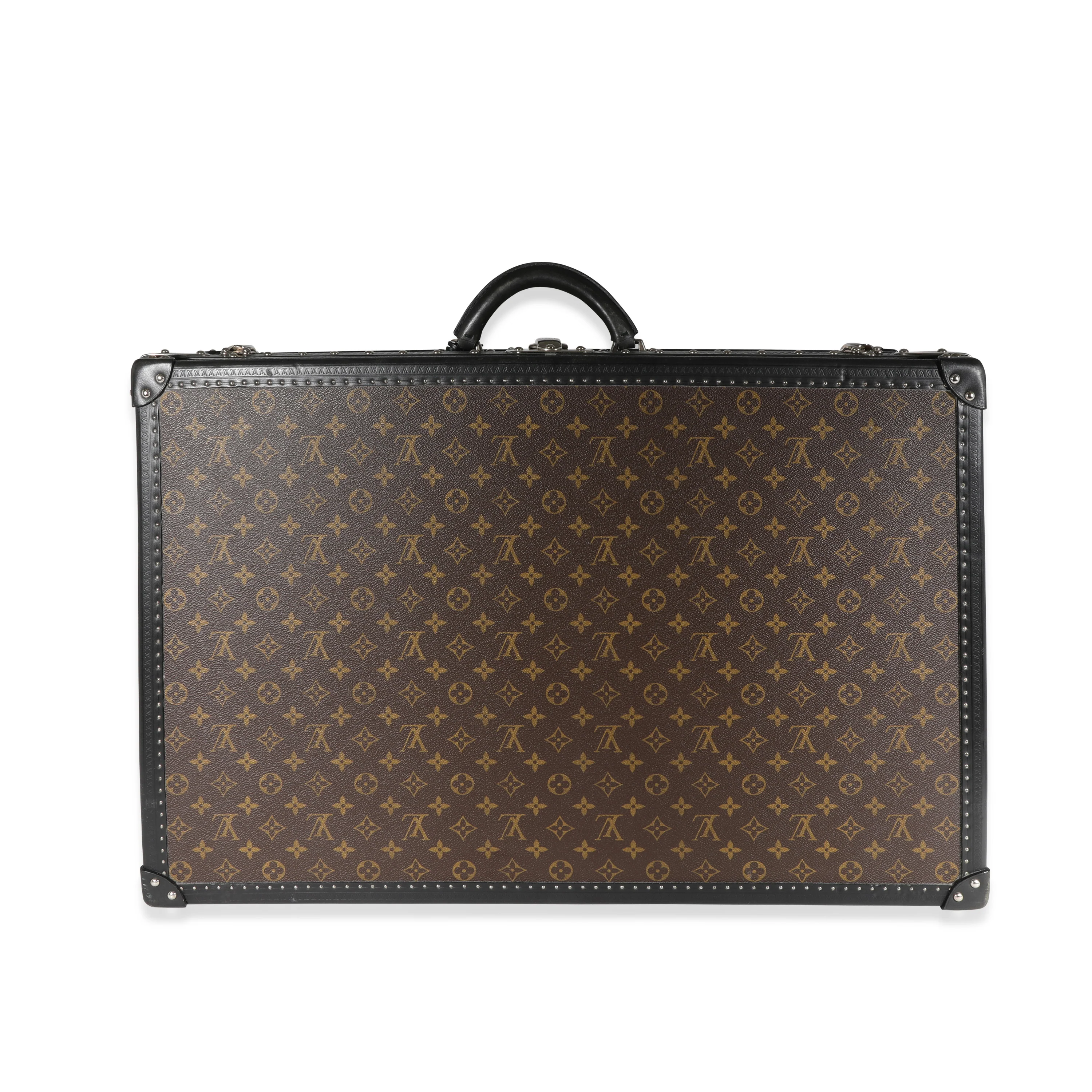 Monogram Macassar & Black Leather Alzer Trunk 70 - Image 3