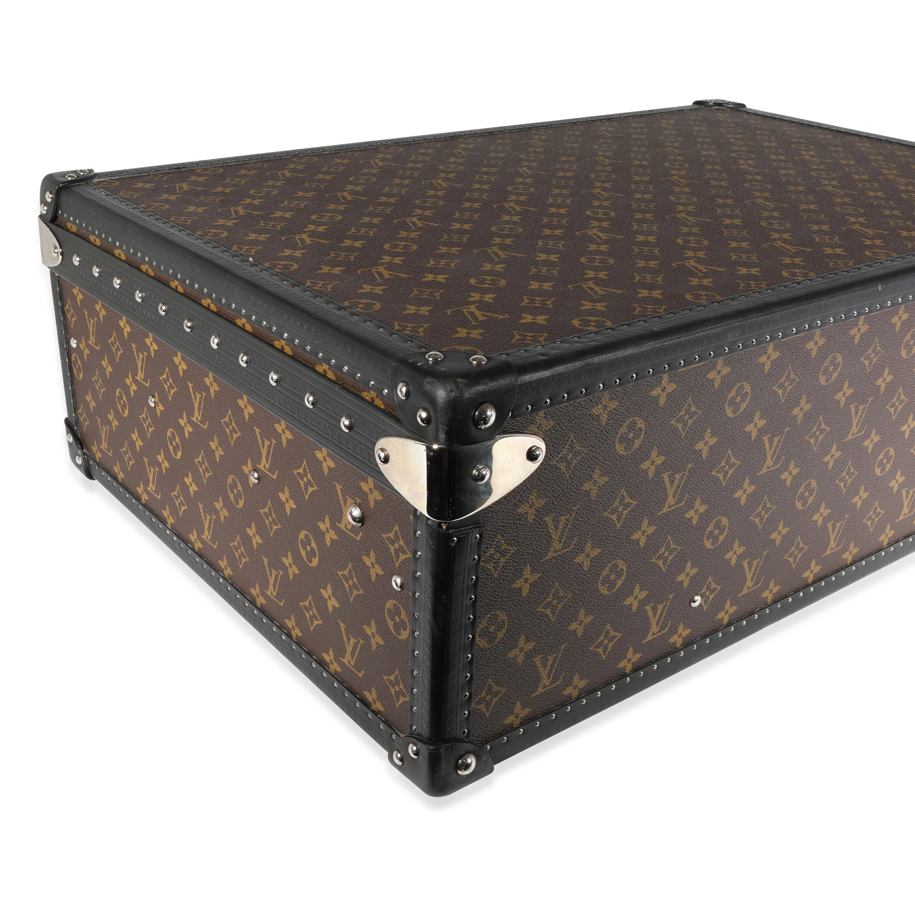 Monogram Macassar & Black Leather Alzer Trunk 70 - Image 5