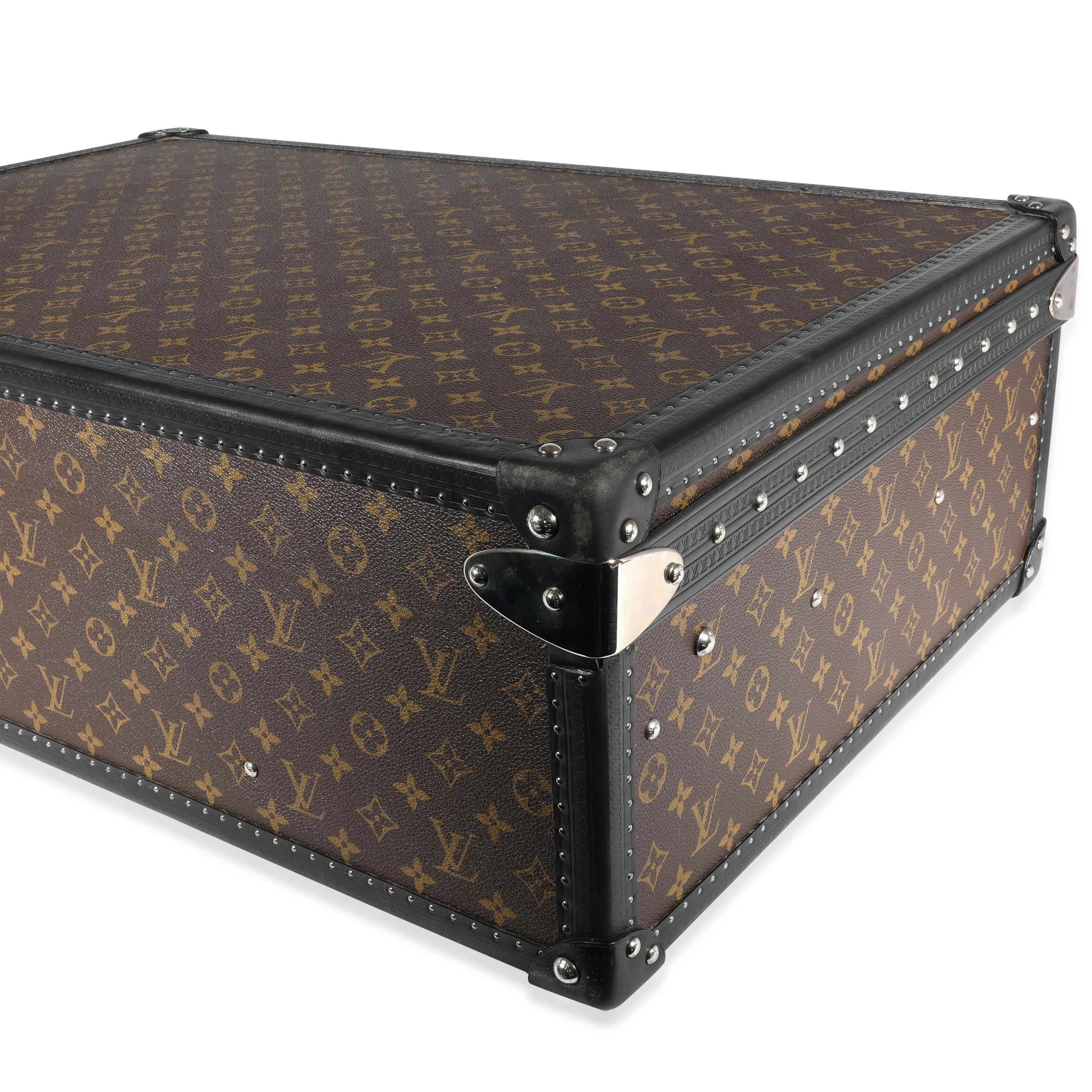 Monogram Macassar & Black Leather Alzer Trunk 70 - Image 6