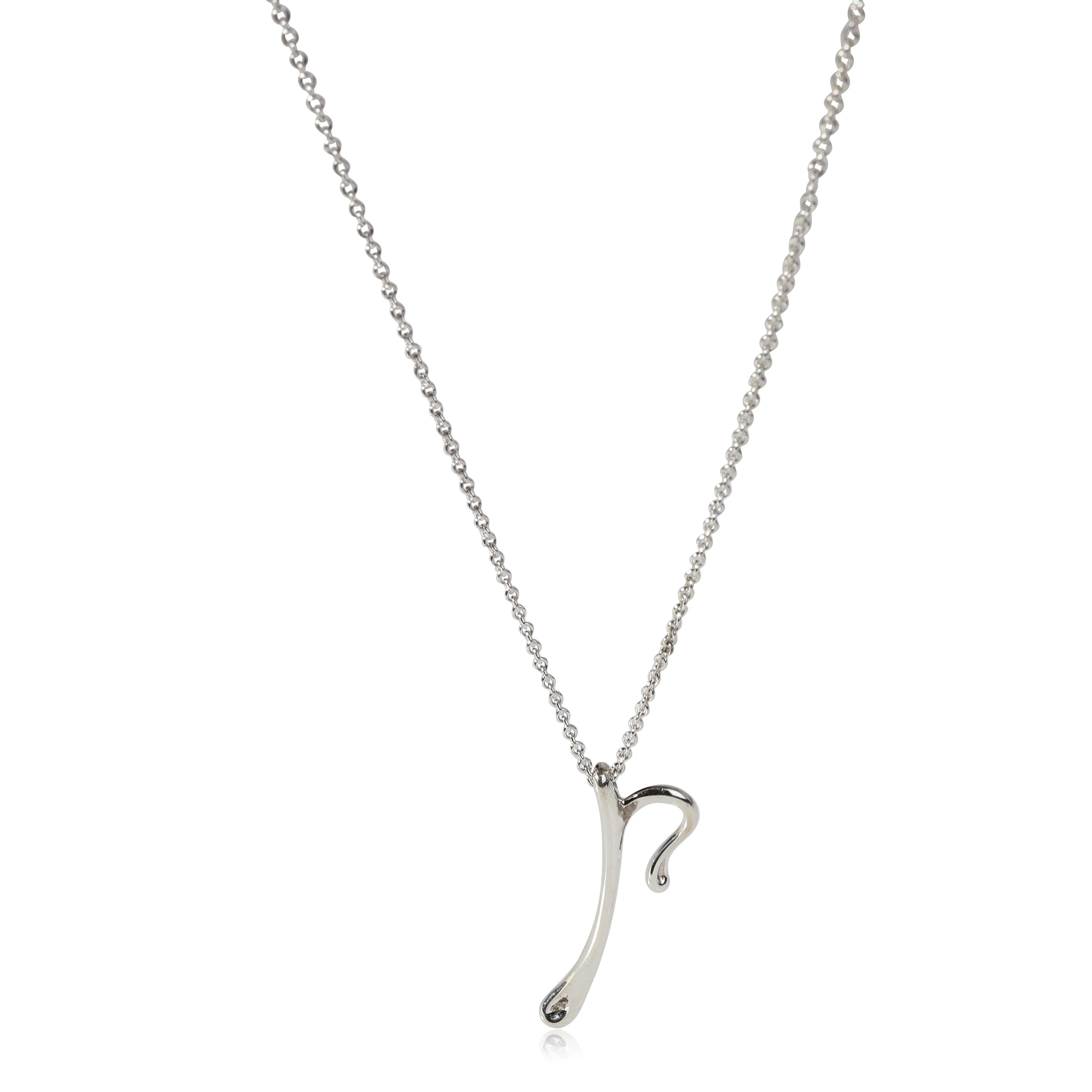 Elsa Peretti Alphabet Letter P Pendant, Sterling Silver with Chain