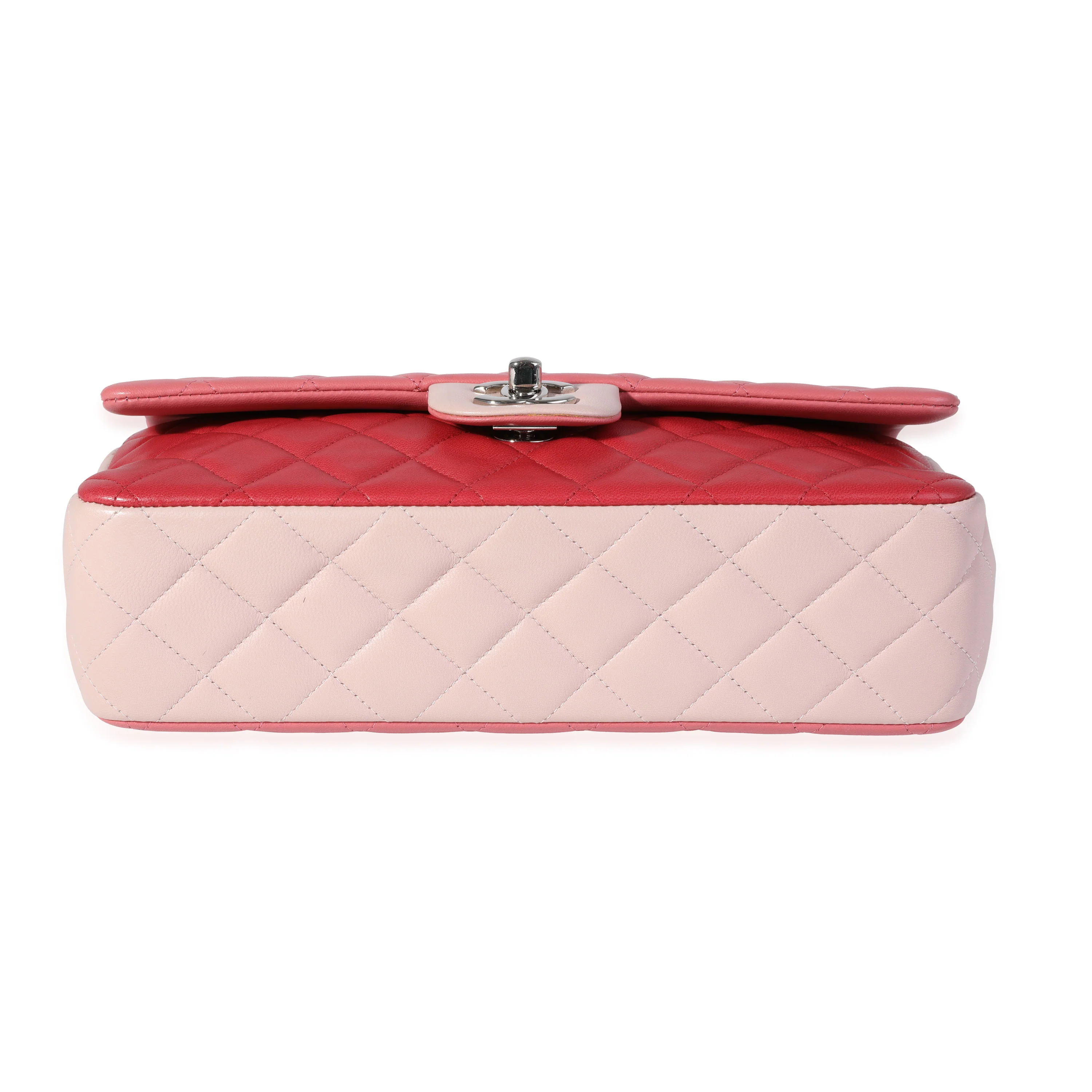 Chanel Pink & Red Quilted Lambskin Valentines Day Single Flap Bag - Image 5
