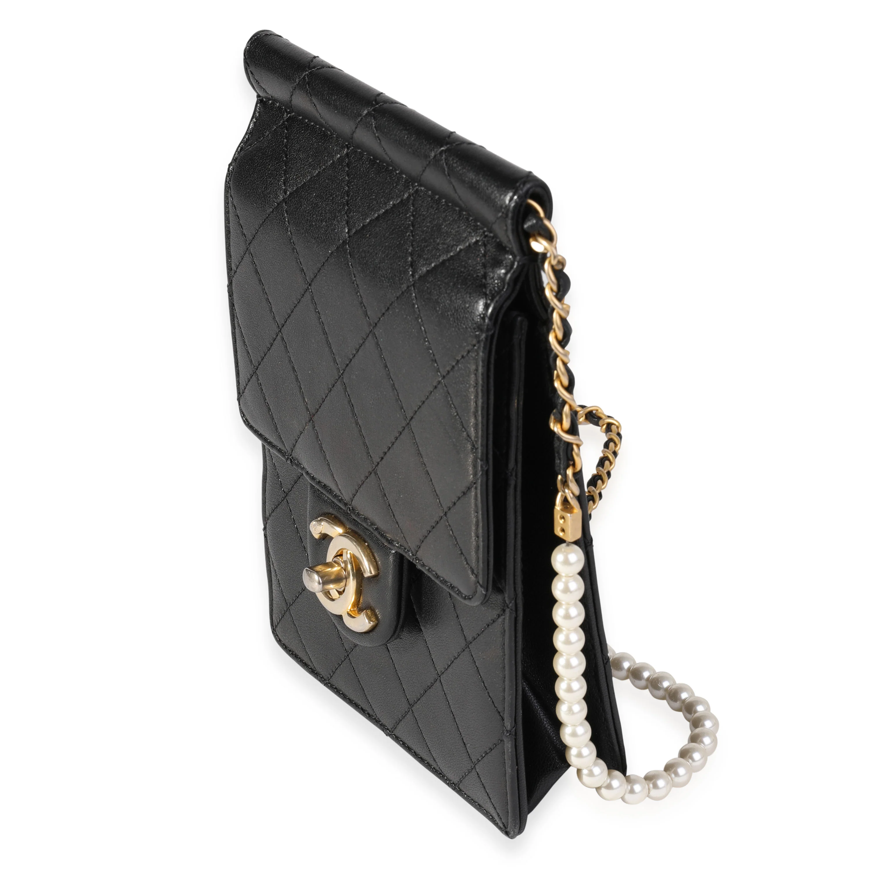 Chanel Black Quilted Goatskin Chic Pearls Crossbody - Image 2
