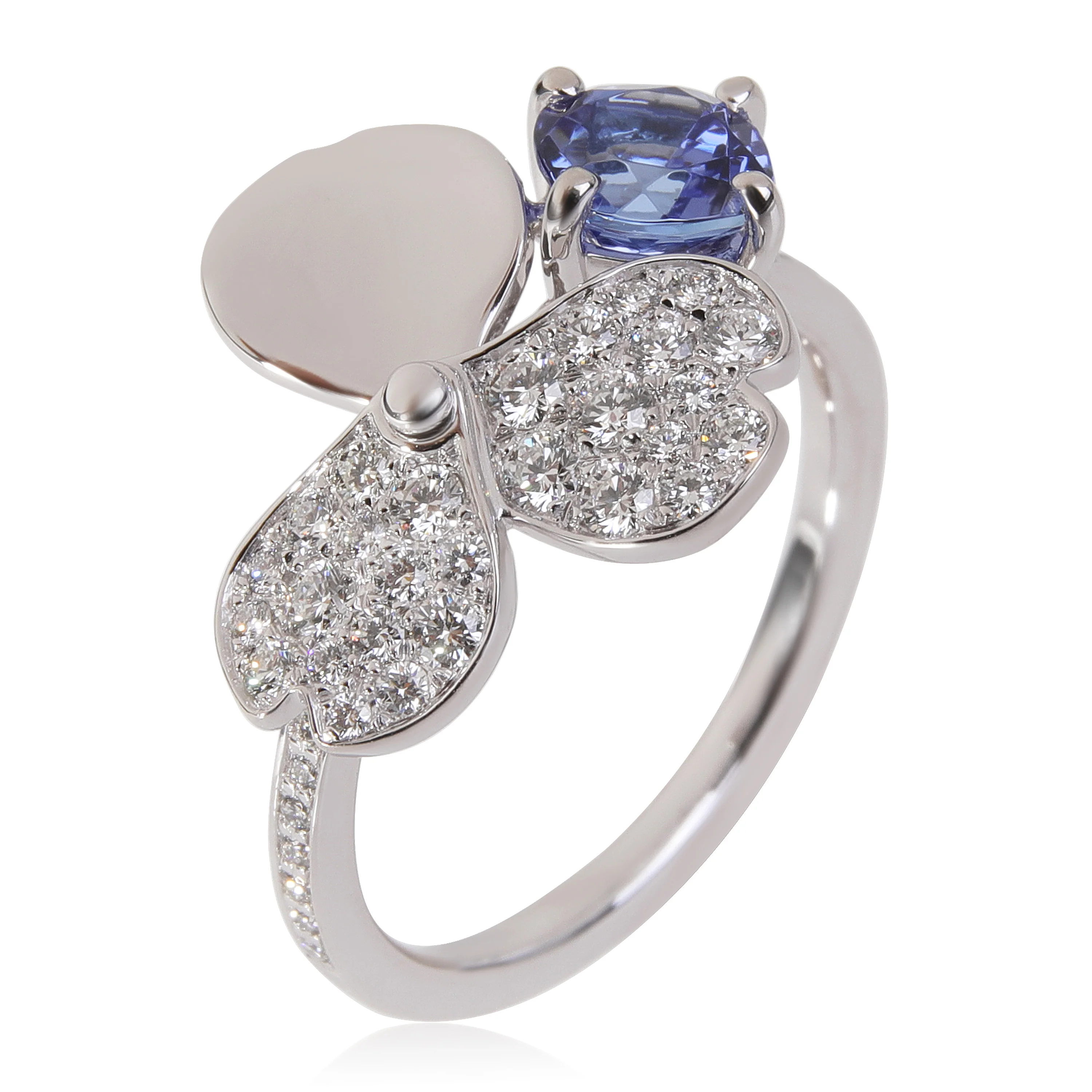 Paper Flowers Tanzanite Diamond Ring in Platinum - Image 5