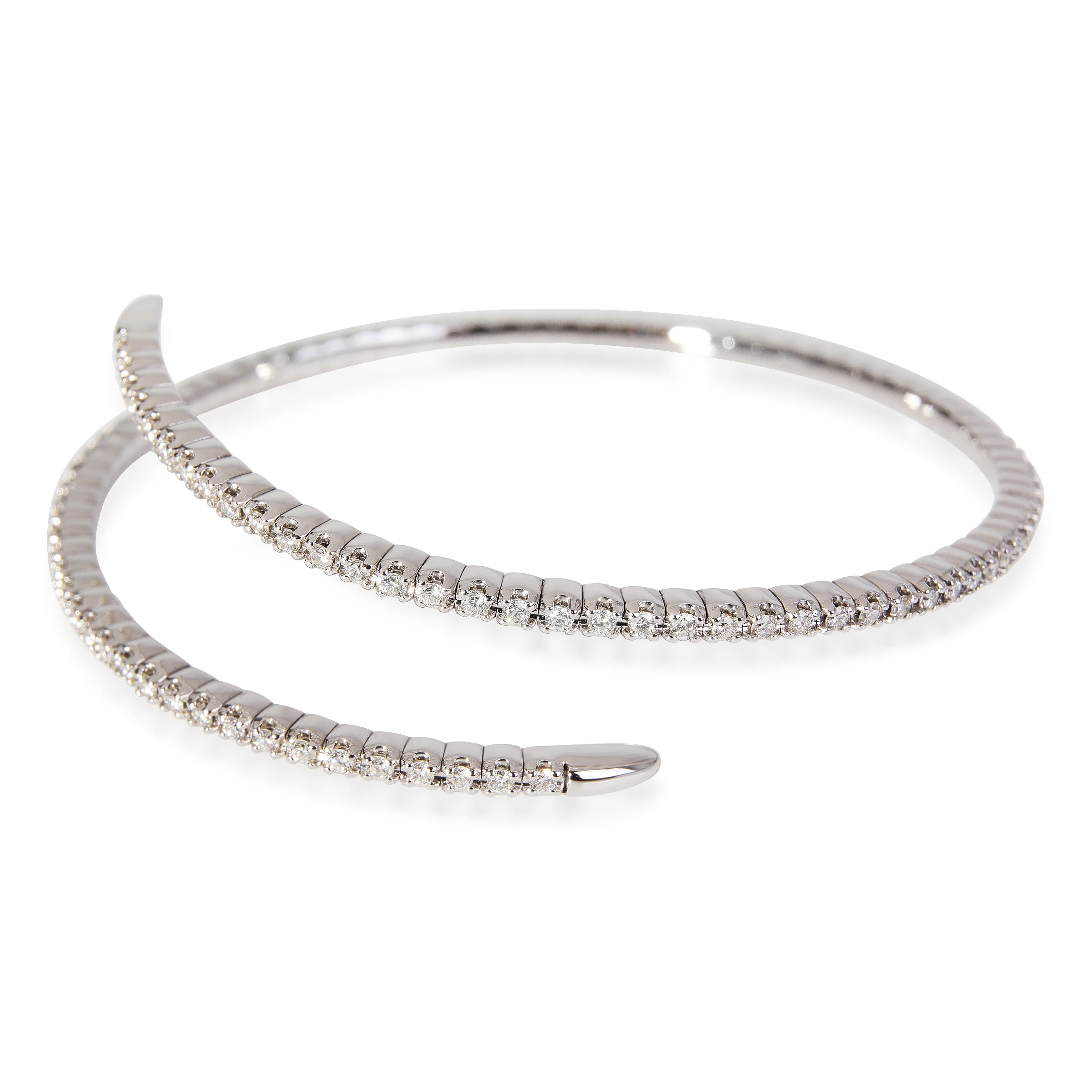Flexible Diamond Bangle in 18k White Gold (1.50 Ctw) - Image 2