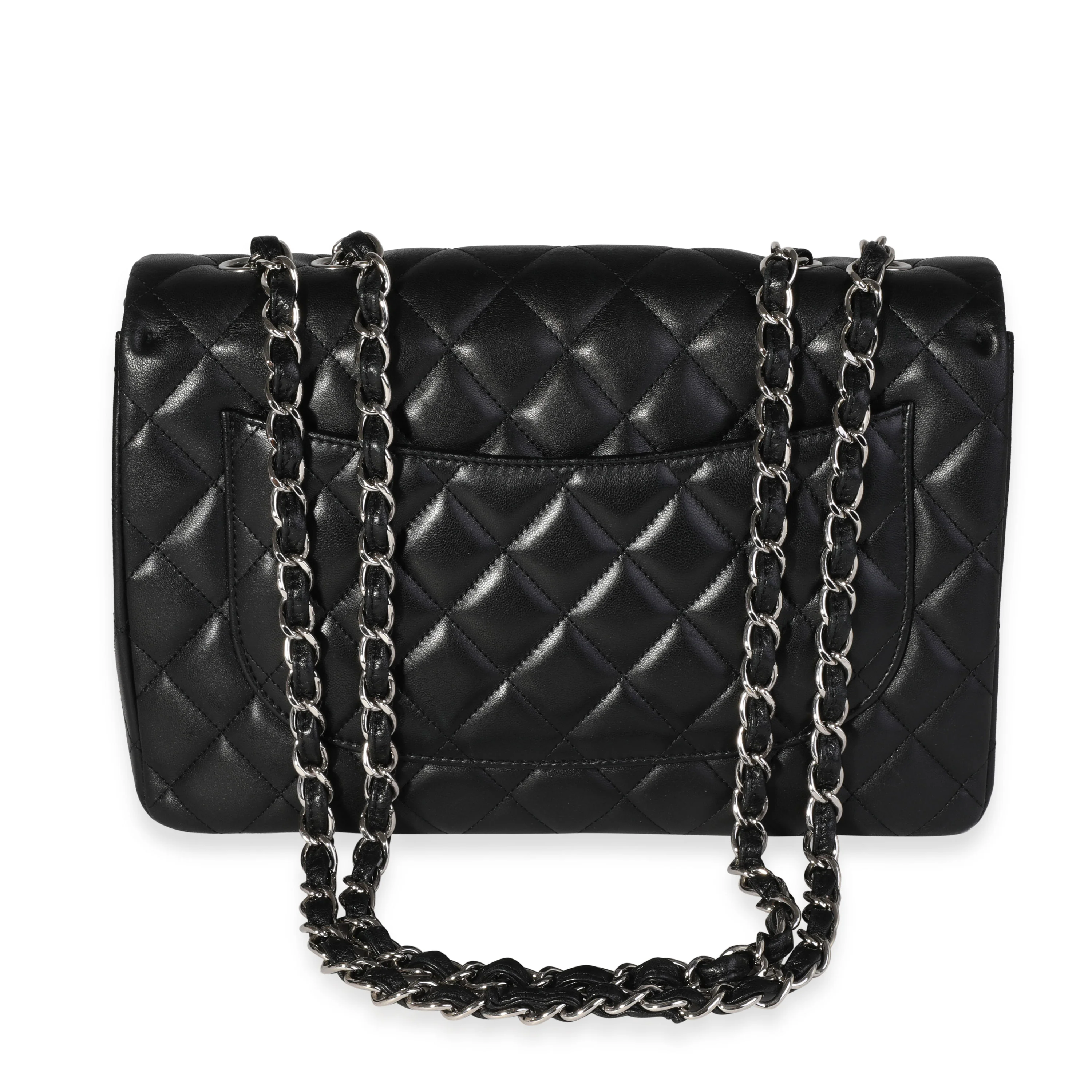 Black Quilted Lambskin Jumbo Classic Single Flap Bag - Image 3