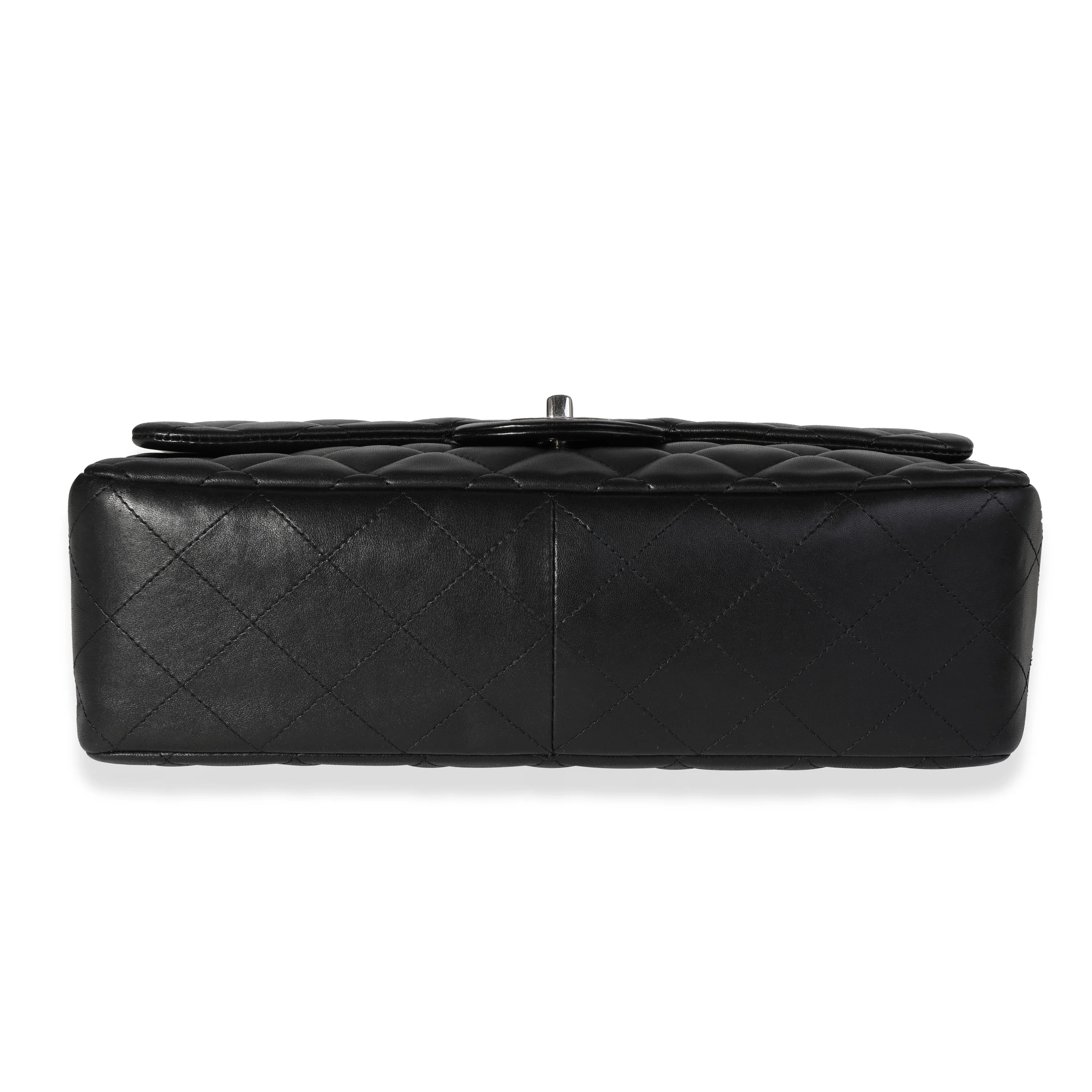 Black Quilted Lambskin Jumbo Classic Single Flap Bag - Image 5