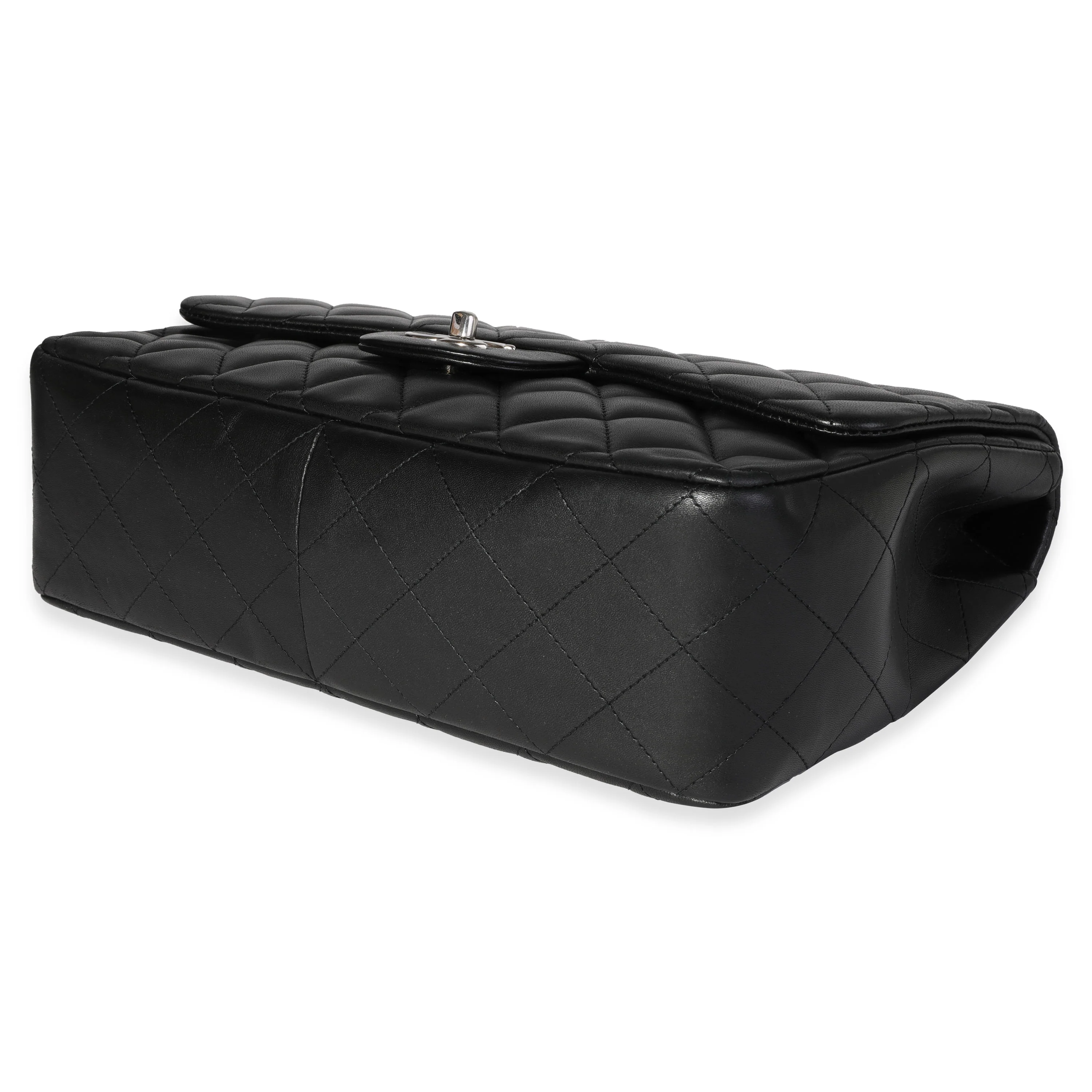Black Quilted Lambskin Jumbo Classic Single Flap Bag - Image 6