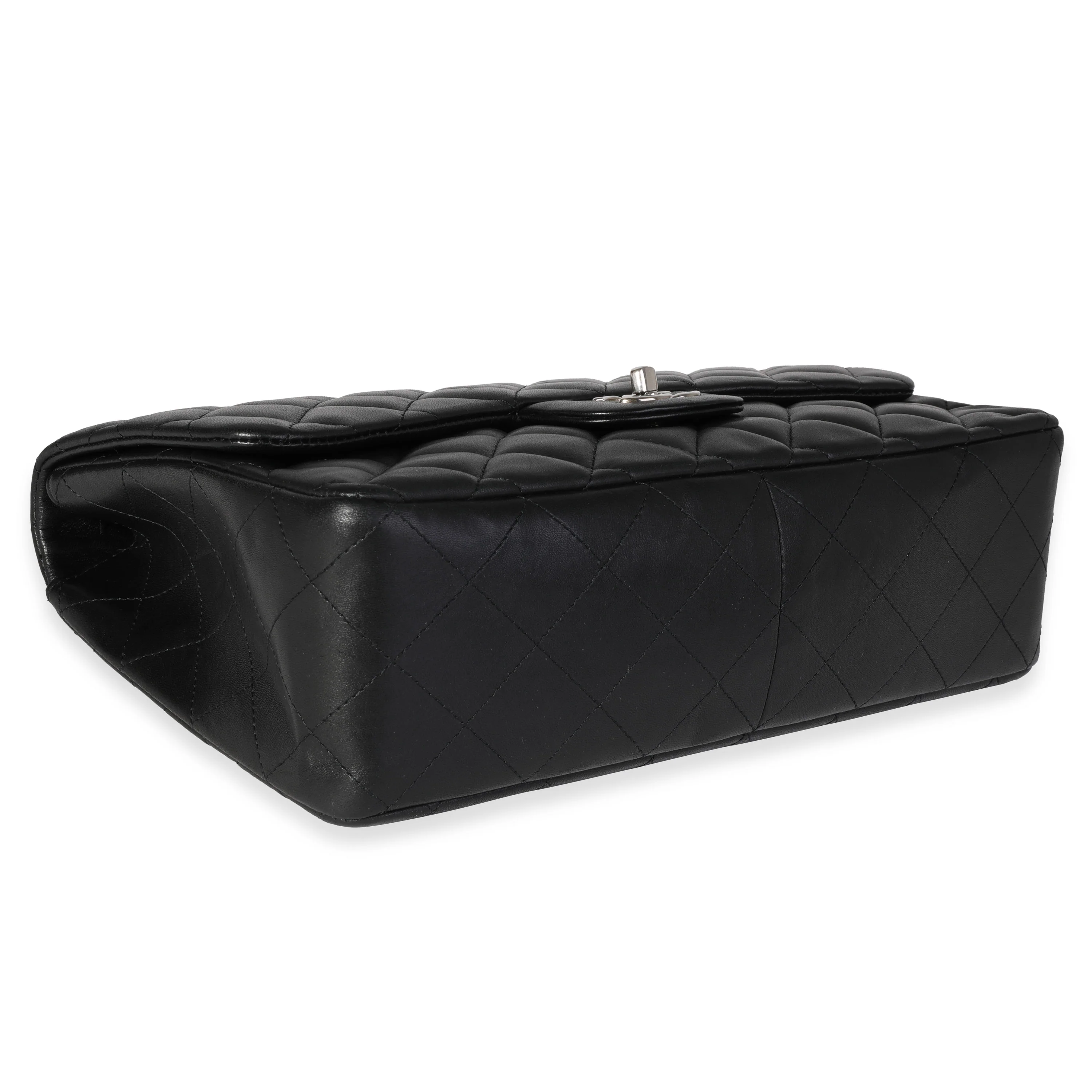 Black Quilted Lambskin Jumbo Classic Single Flap Bag - Image 7