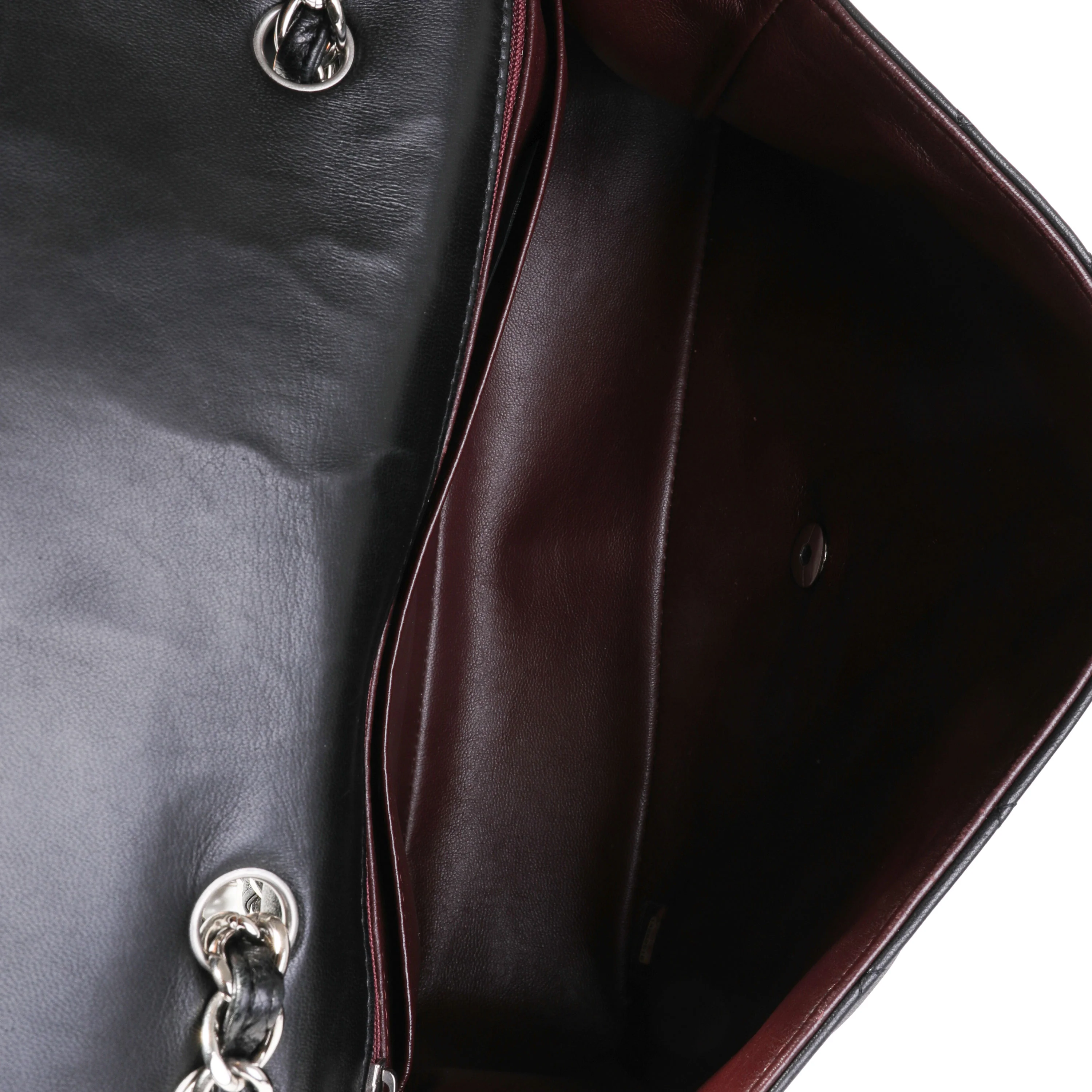 Black Quilted Lambskin Jumbo Classic Single Flap Bag - Image 8