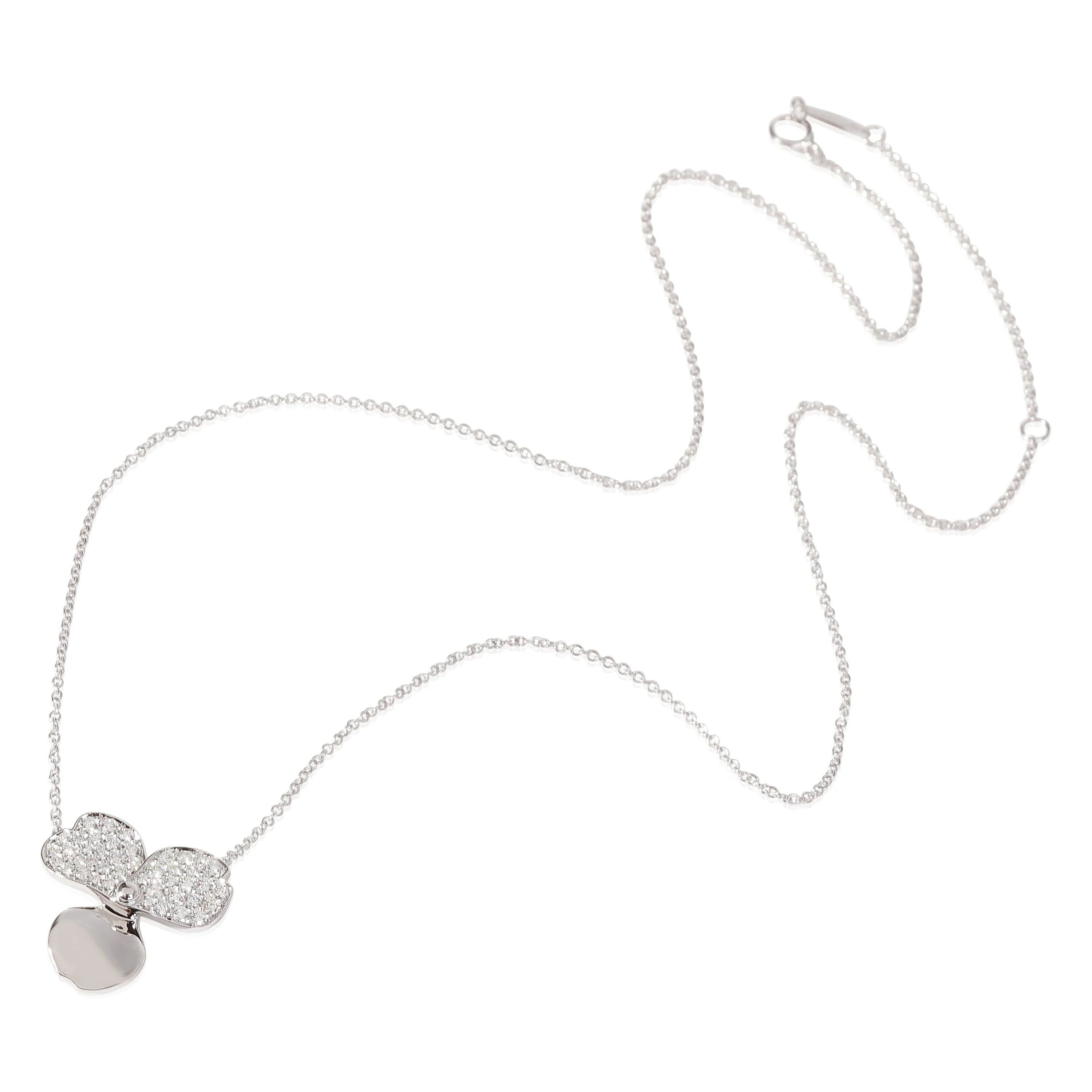 Paper Flowers Single Station Necklace in Platinum 0.33 ctw - Image 3