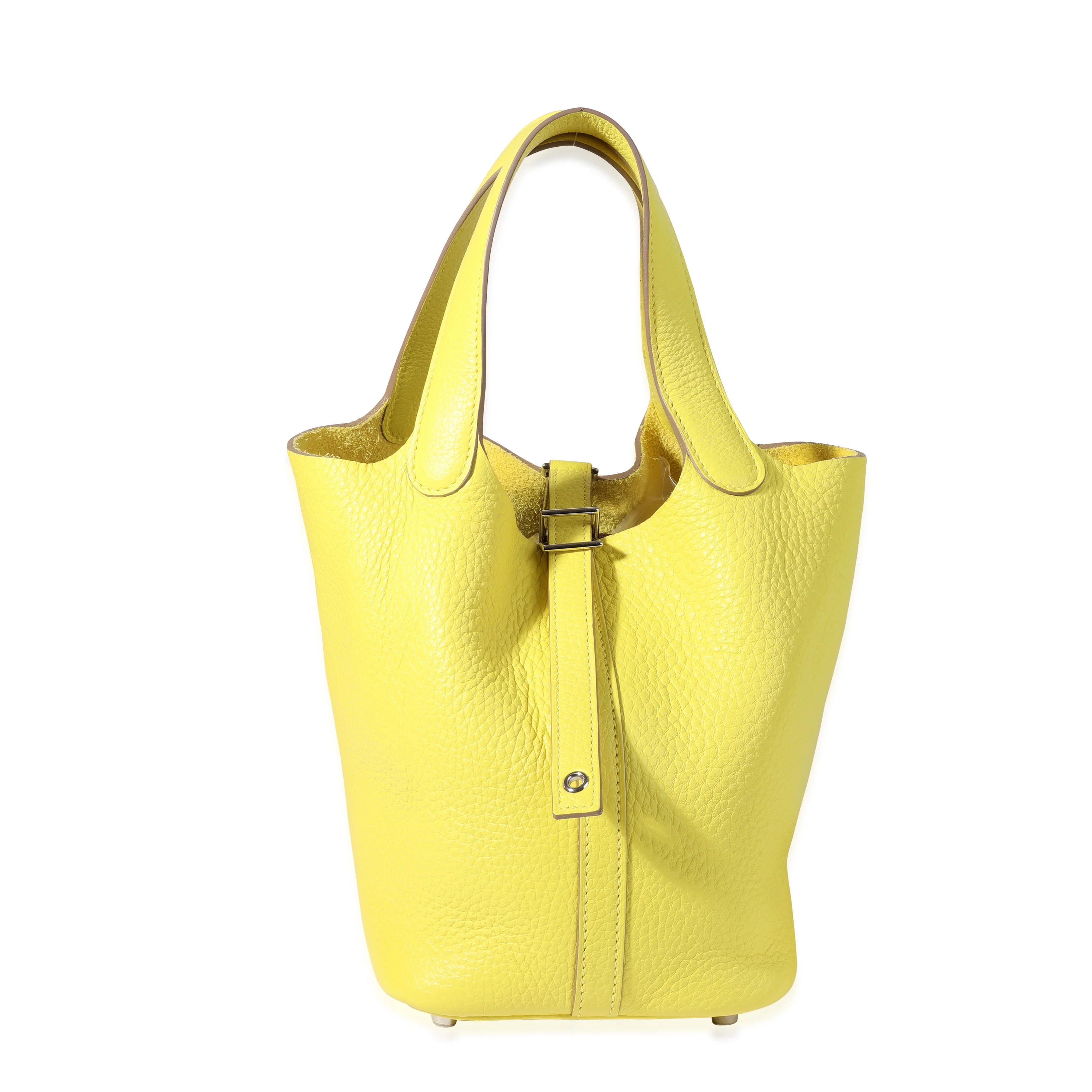 Hermès Lime Clémence Picotin Lock 18 PHW